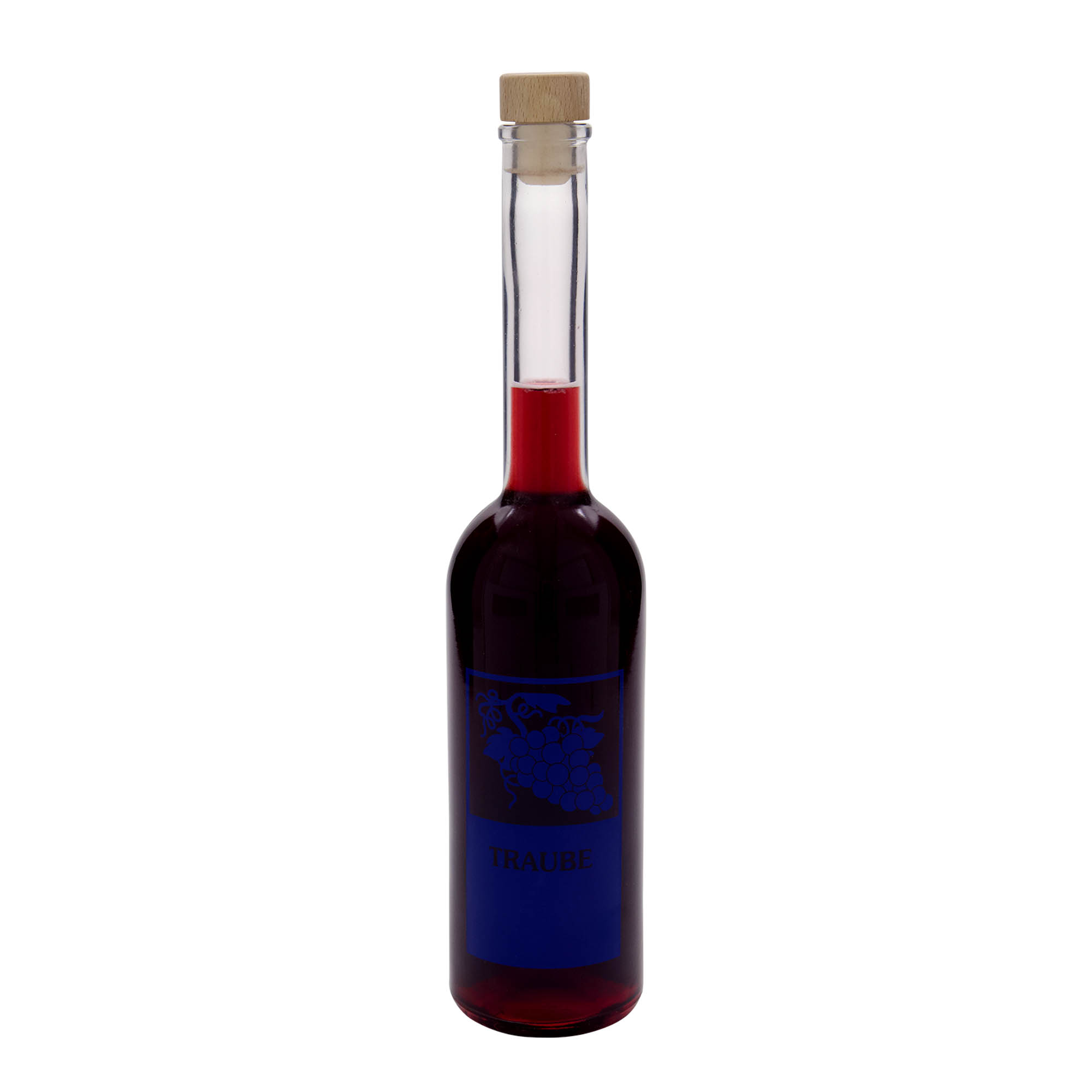 Bottiglia di vetro da 500 ml 'Opera', motivo: uva, apertura: sughero Bottiglia di vetro da 500 ml 'Opera', motivo: uva, apertura: sughero