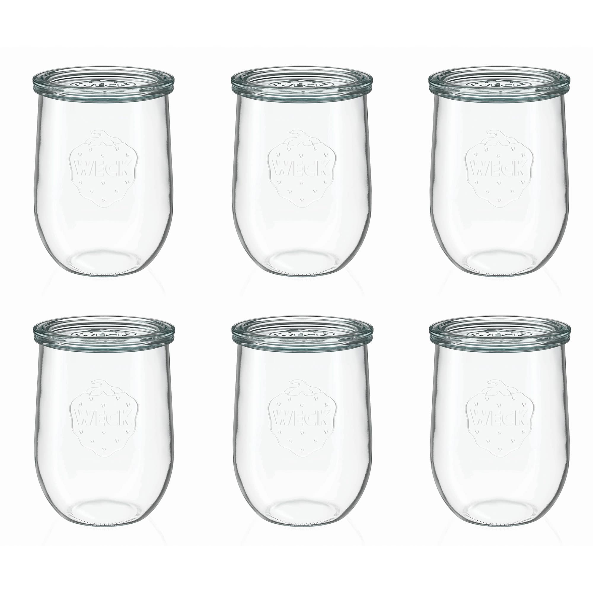 6x 1050 ml vaso WECK a tulipano con coperchio in vetro RR 100