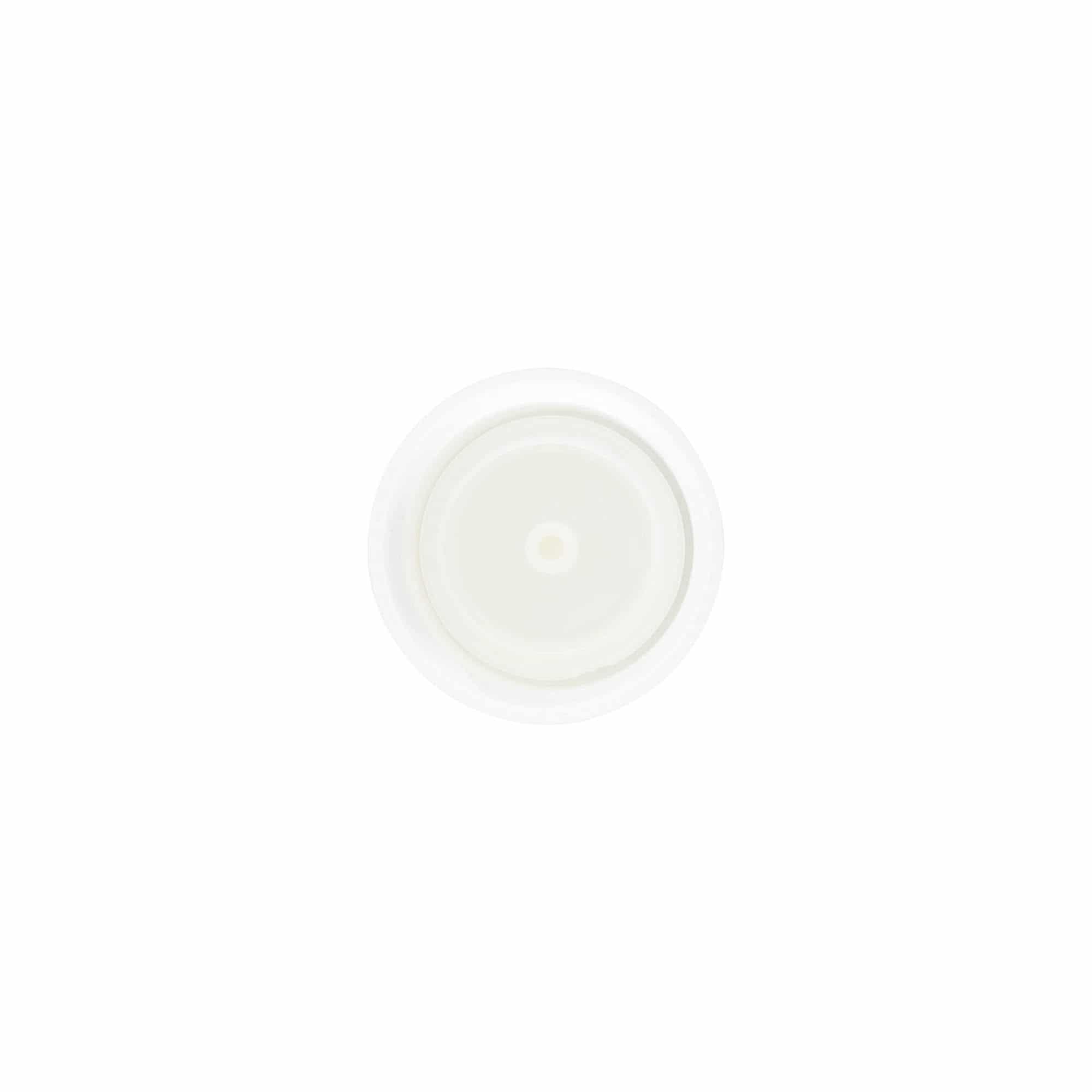 Tappo a vite con inserto riduttore dell'orifizio, plastica PP, bianco, per imboccatura: 24/410