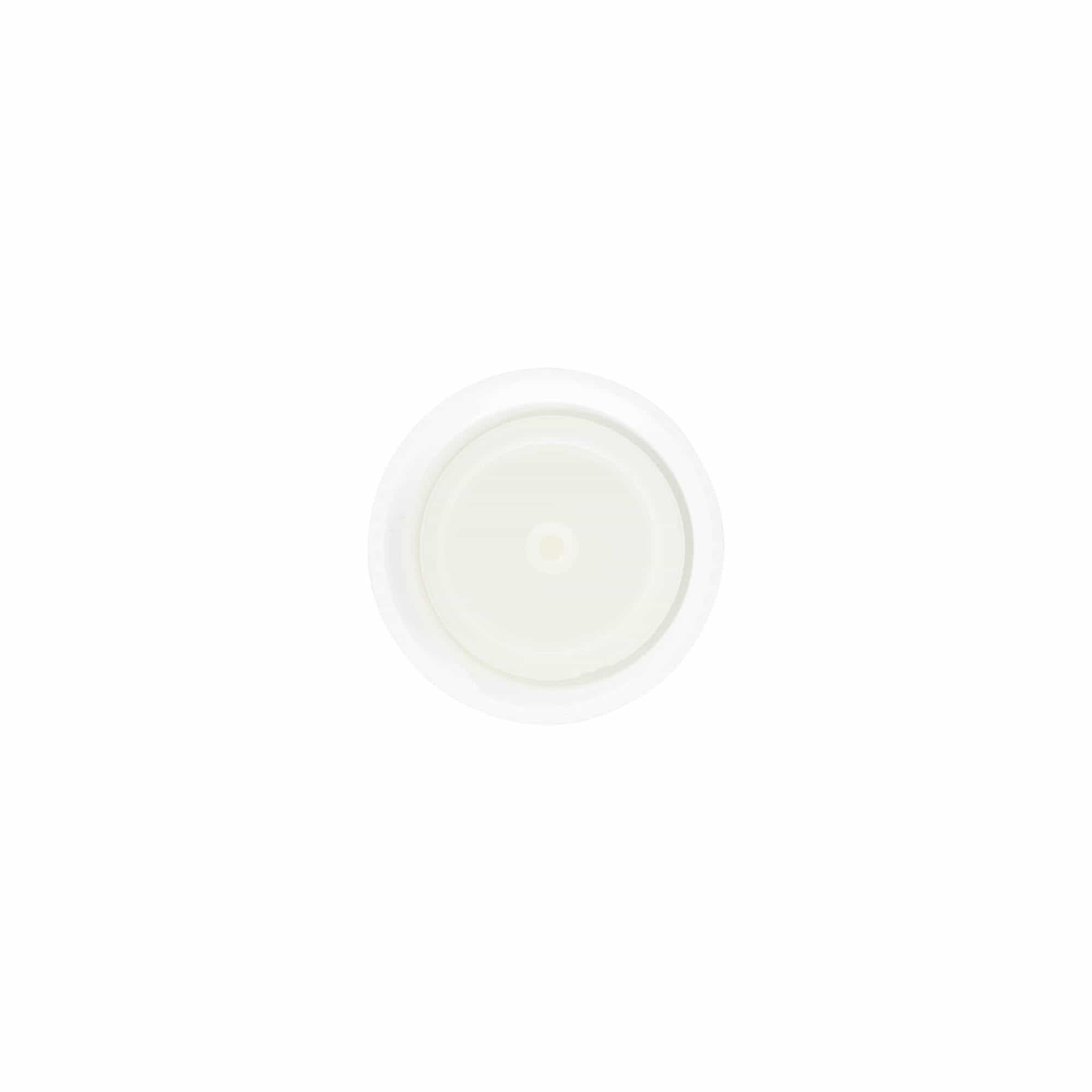 Tappo a vite con inserto per siringa, plastica PP, bianco, per bocca: 24/410