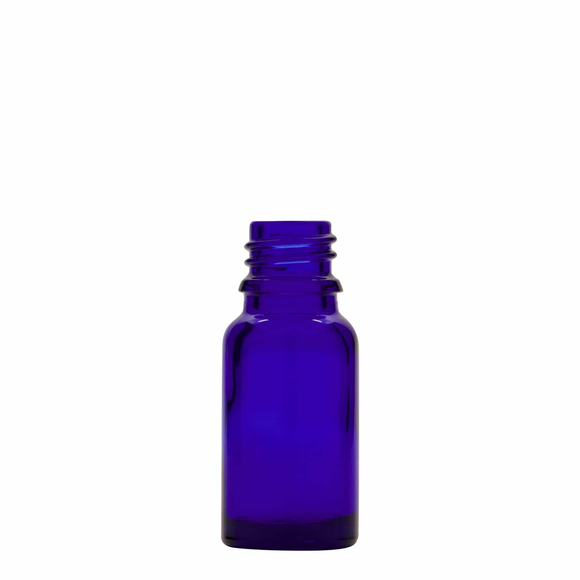 Bottiglia con contagocce da 10 ml, medicina, vetro, blu reale-rosso, bocca: DIN 18