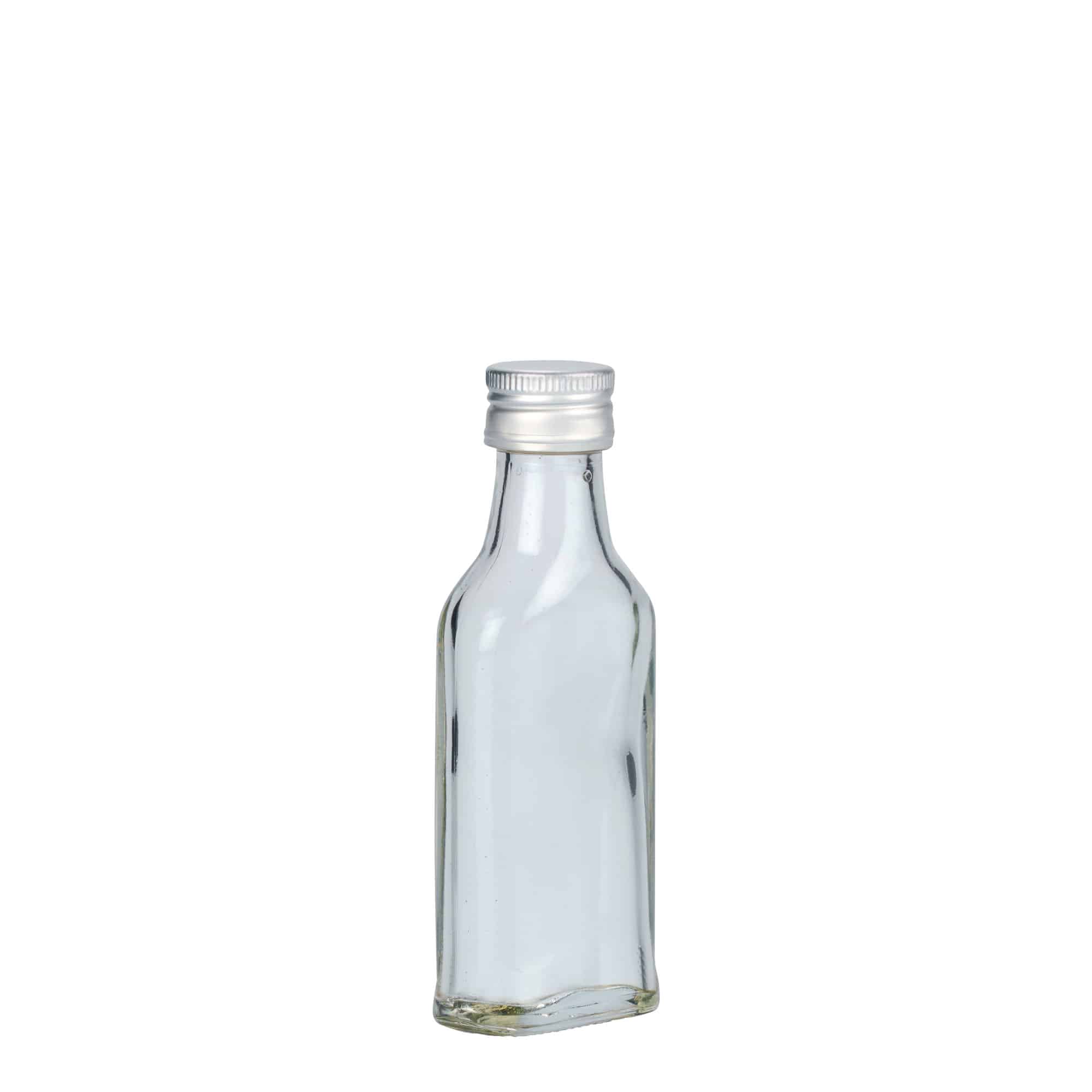 40 ml Fiaschetta tascabile, rettangolare, vetro, imboccatura: PP 22
