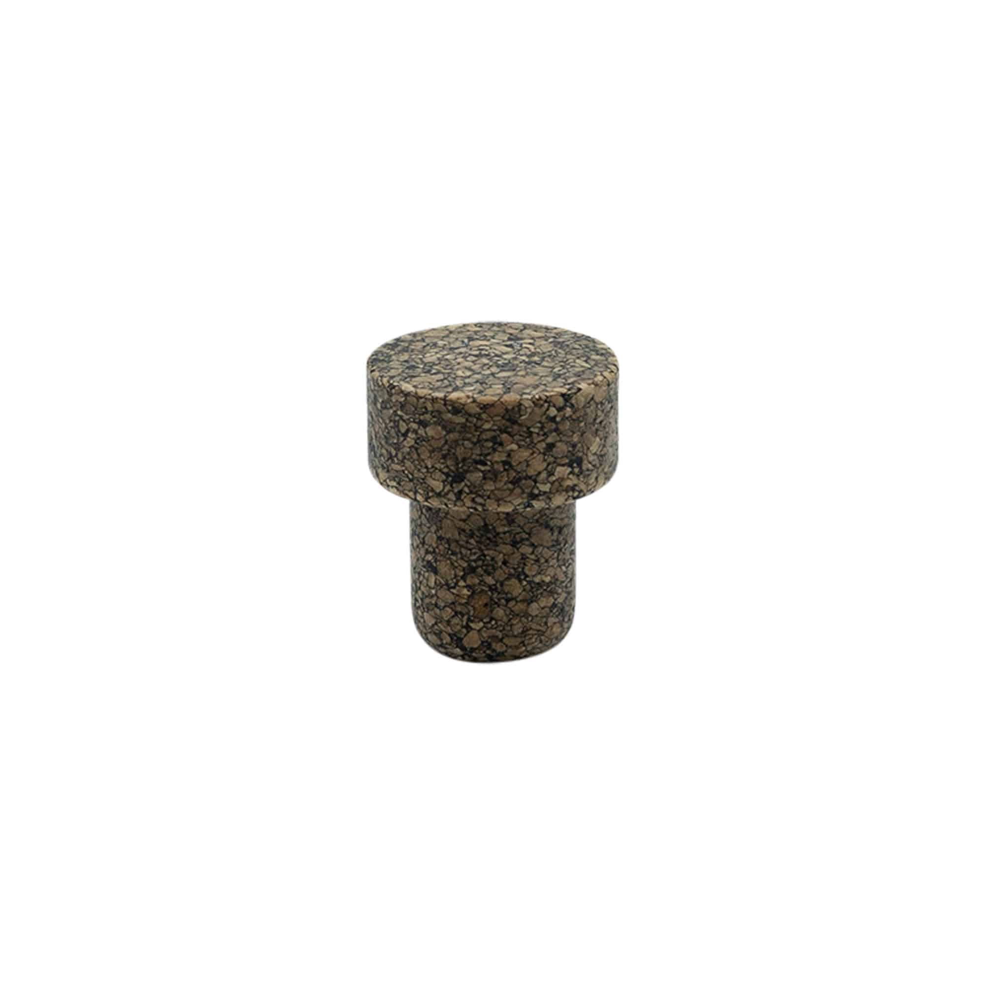 Tappo a manico 'Sharp' 19,5 mm, Corkcoal, per bocca: sughero