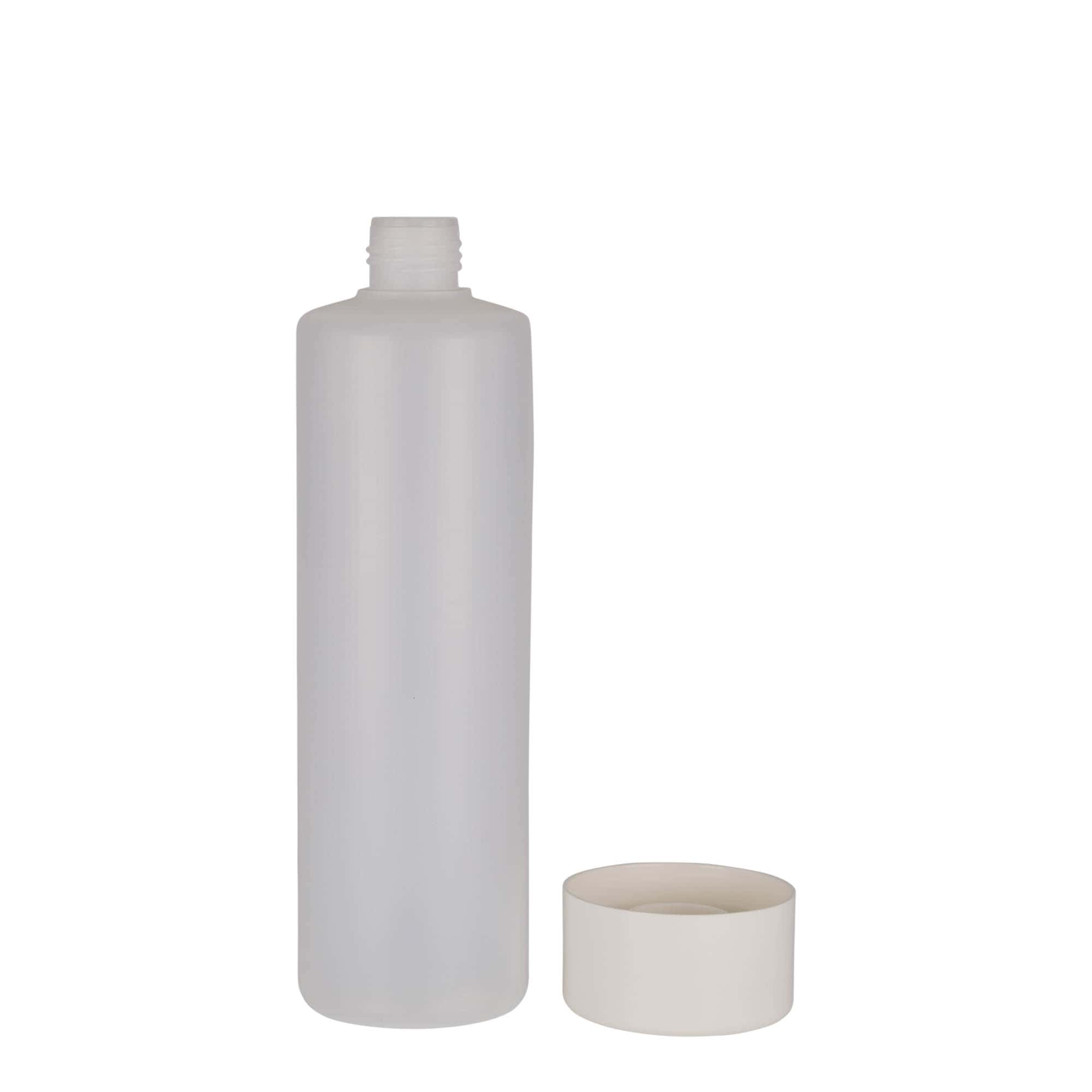 500 ml Bottiglia cilindrica, plastica PE, naturale, imboccatura: a vite