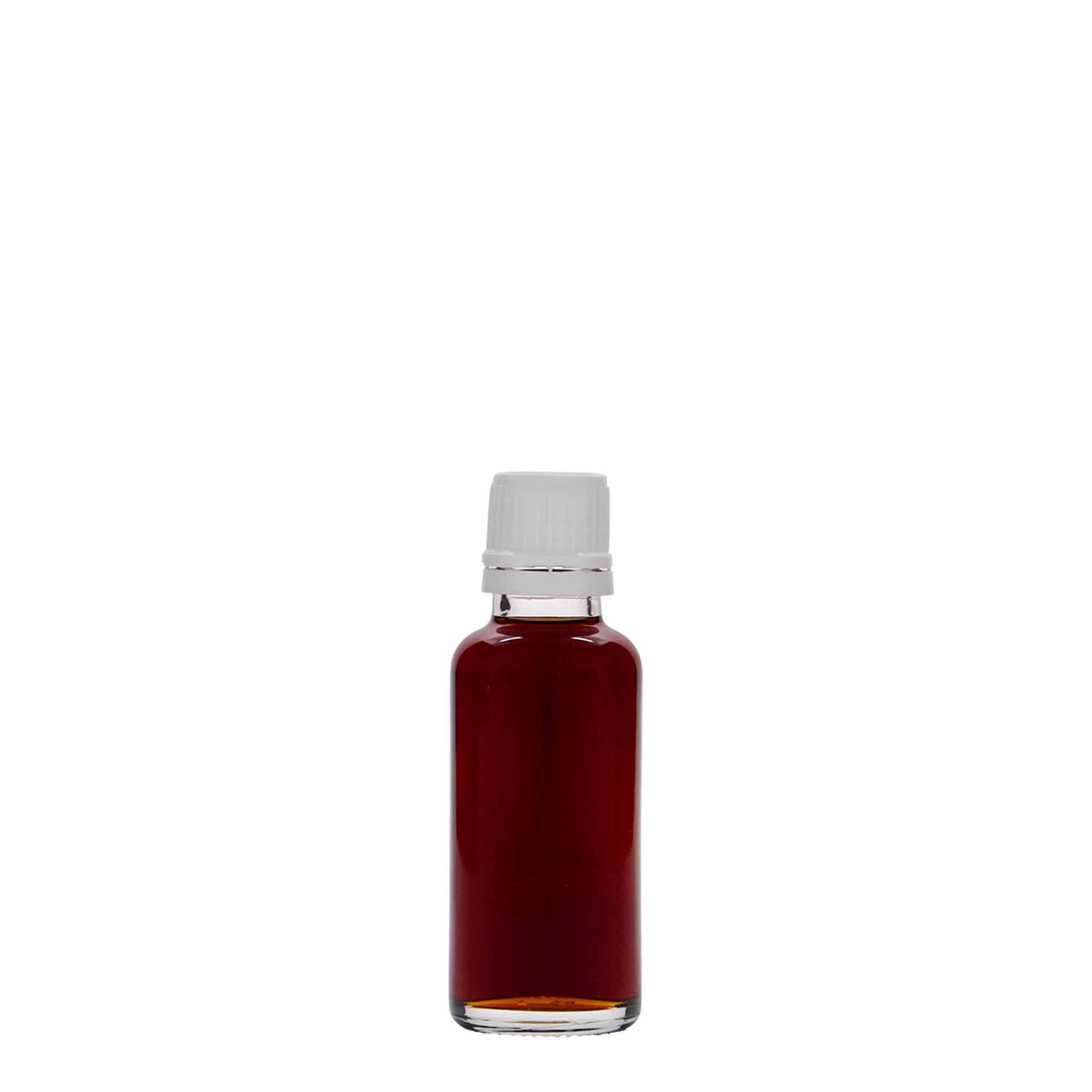 30 ml bottiglia medicinale, vetro, bocca: DIN 18