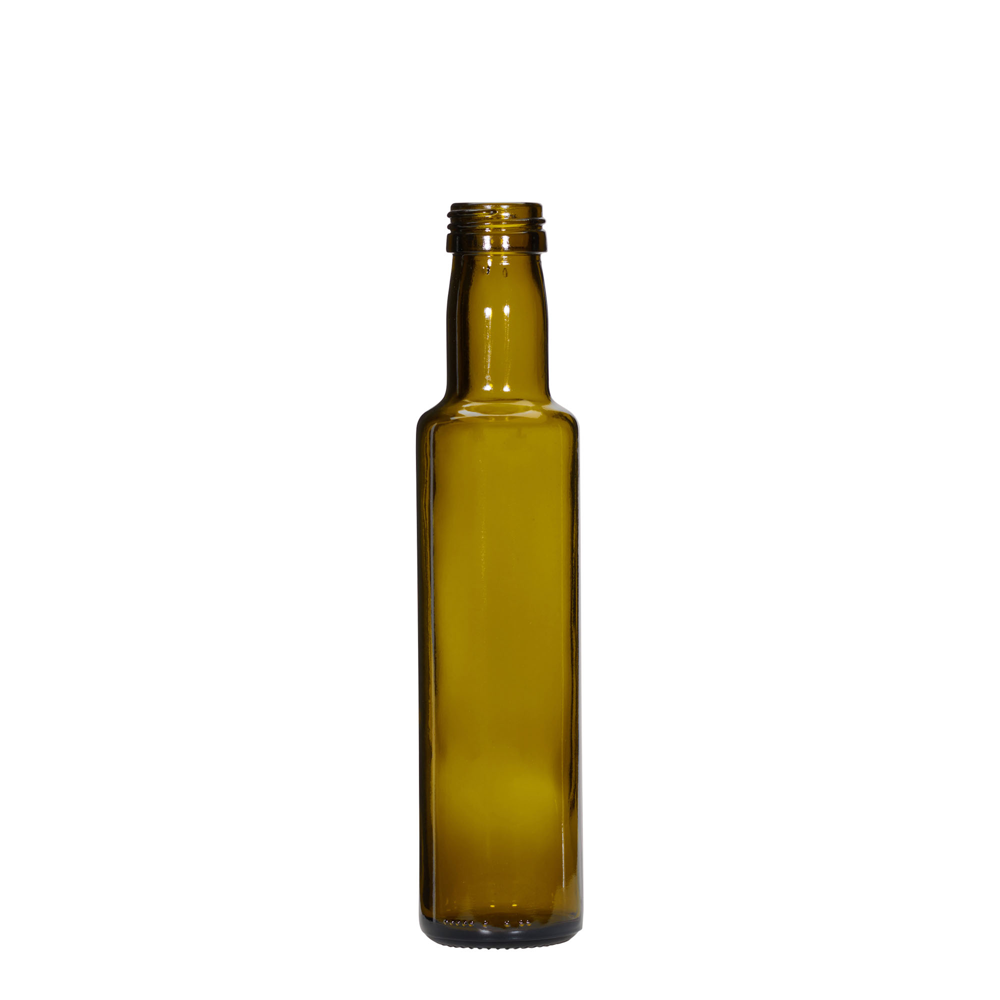 Bottiglia di vetro da 250 ml 'Dorica', verde antico, bocca: PP 31,5 Bottiglia di vetro da 250 ml 'Dorica', verde antico, bocca: PP 31,5