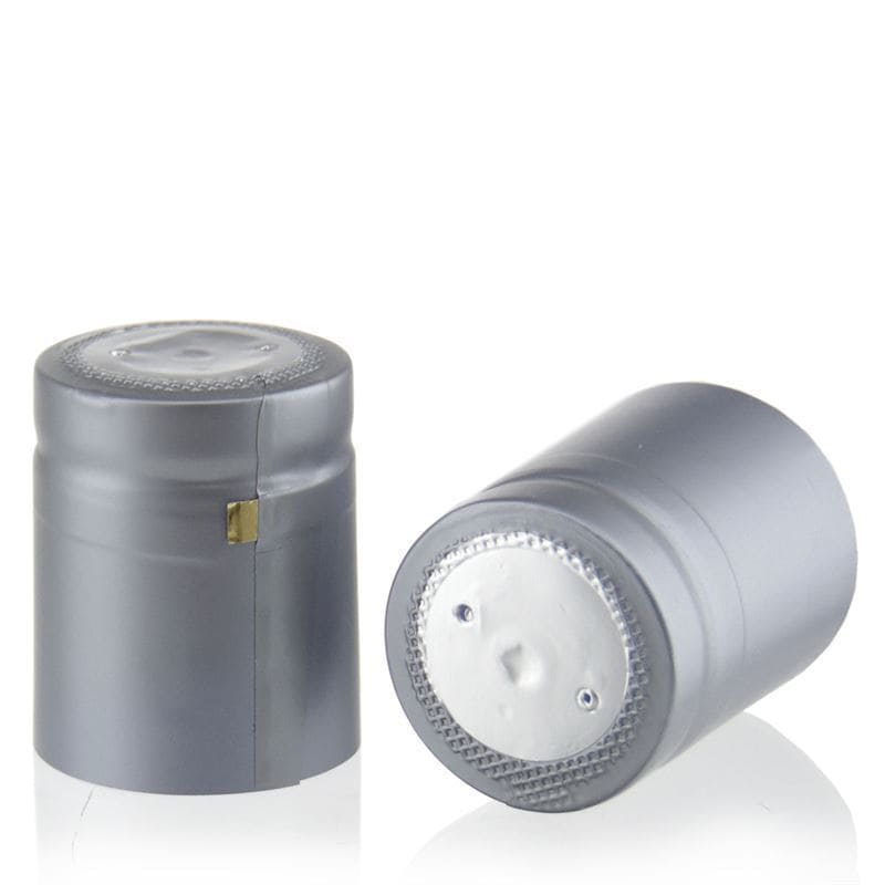 Capsula termoretraibile 32x41, plastica PVC, argento Capsula termoretraibile 32x41, plastica PVC, argento