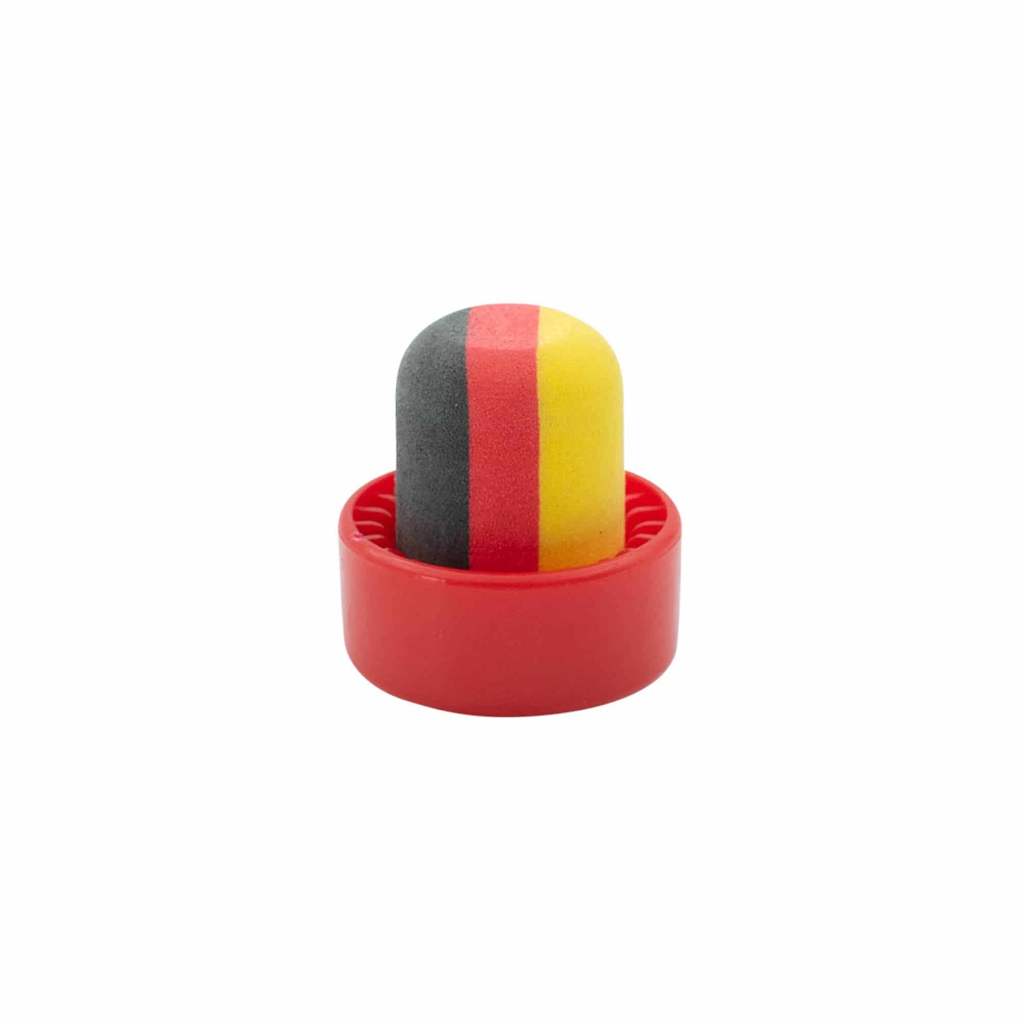 Tappo a vite 19 mm 'Deutschland', plastica, multicolore, per bocca: sughero
