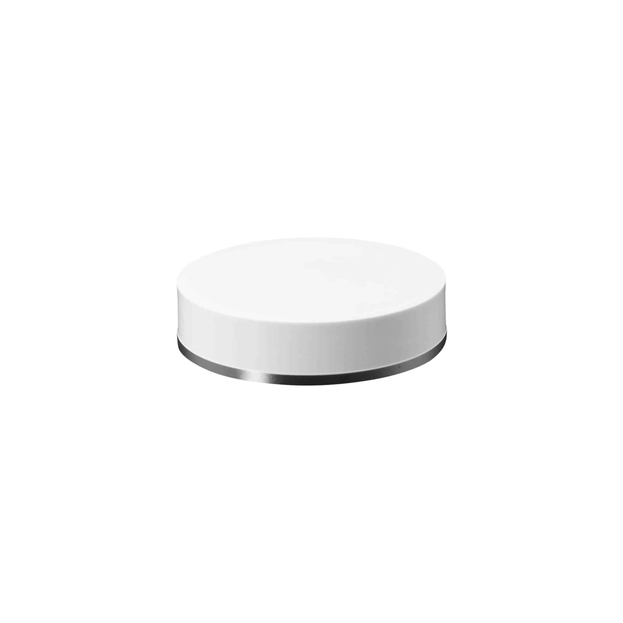Tappo a vite 50 ml, plastica SAN, bianco Tappo a vite 50 ml, plastica SAN, bianco