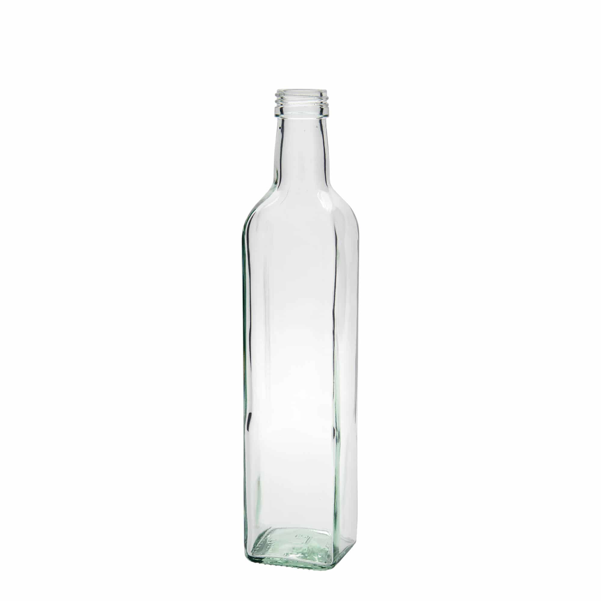 Bottiglia di vetro da 500 ml 'Marasca', quadrata, bocca: PP 31,5