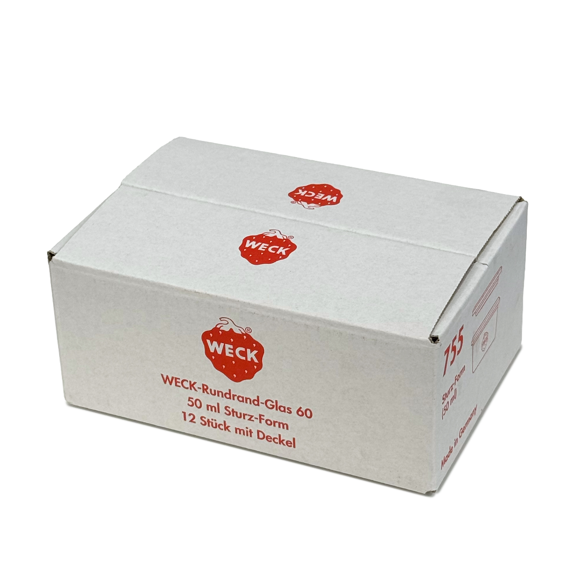 12x 50 ml vaso WECK a bocca larga con coperchio in vetro RR 60