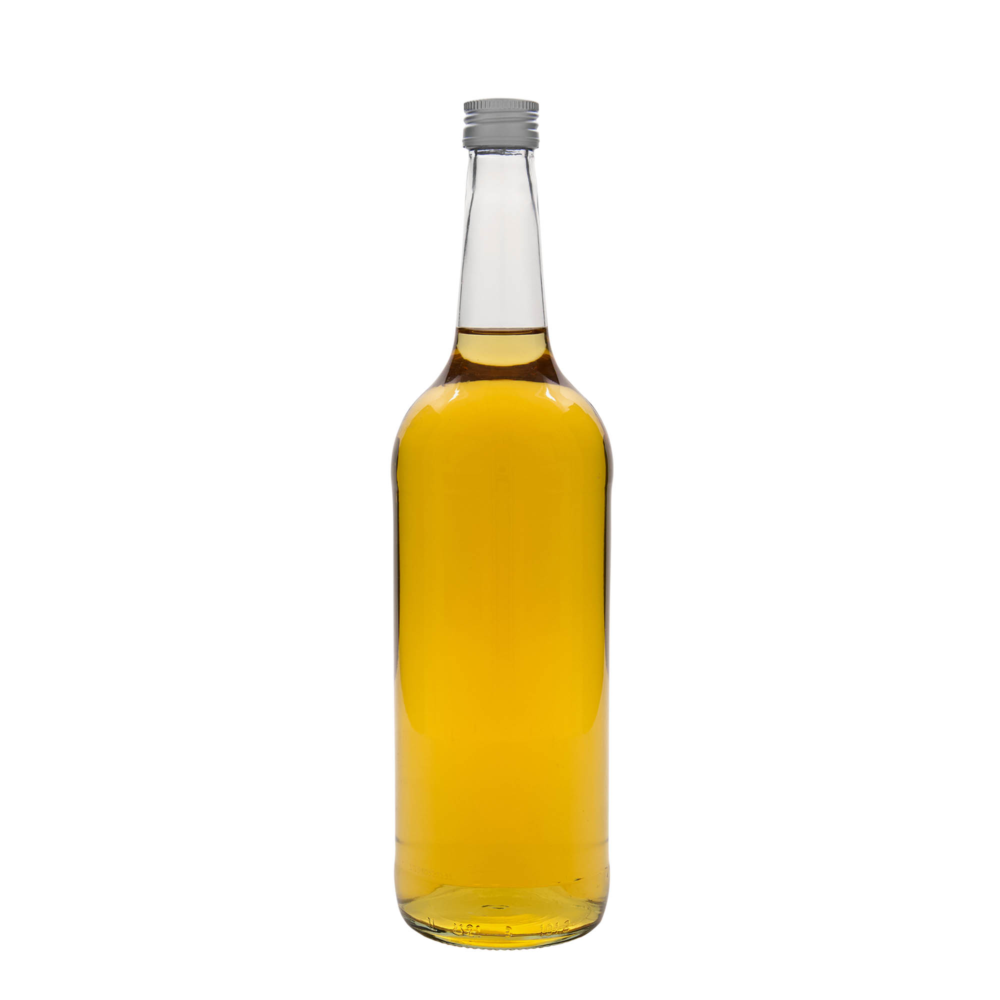 Bottiglia di vetro da 1.000 ml, collo dritto, bocca: PP 28 Bottiglia di vetro da 1.000 ml, collo dritto, bocca: PP 28