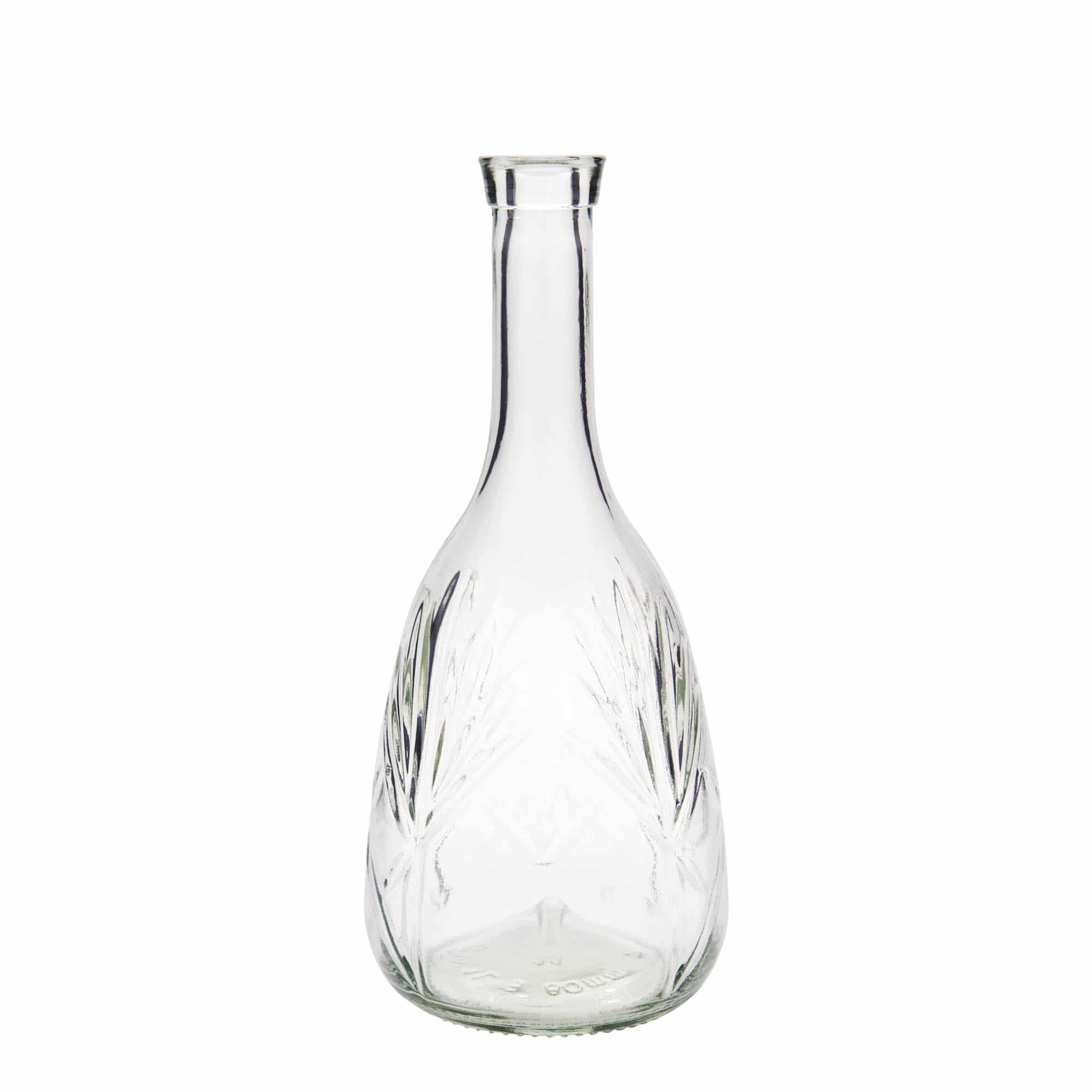 Bottiglia di vetro da 1.000 ml 'Reliefa', bocca: sughero Bottiglia di vetro da 1.000 ml 'Reliefa', bocca: sughero