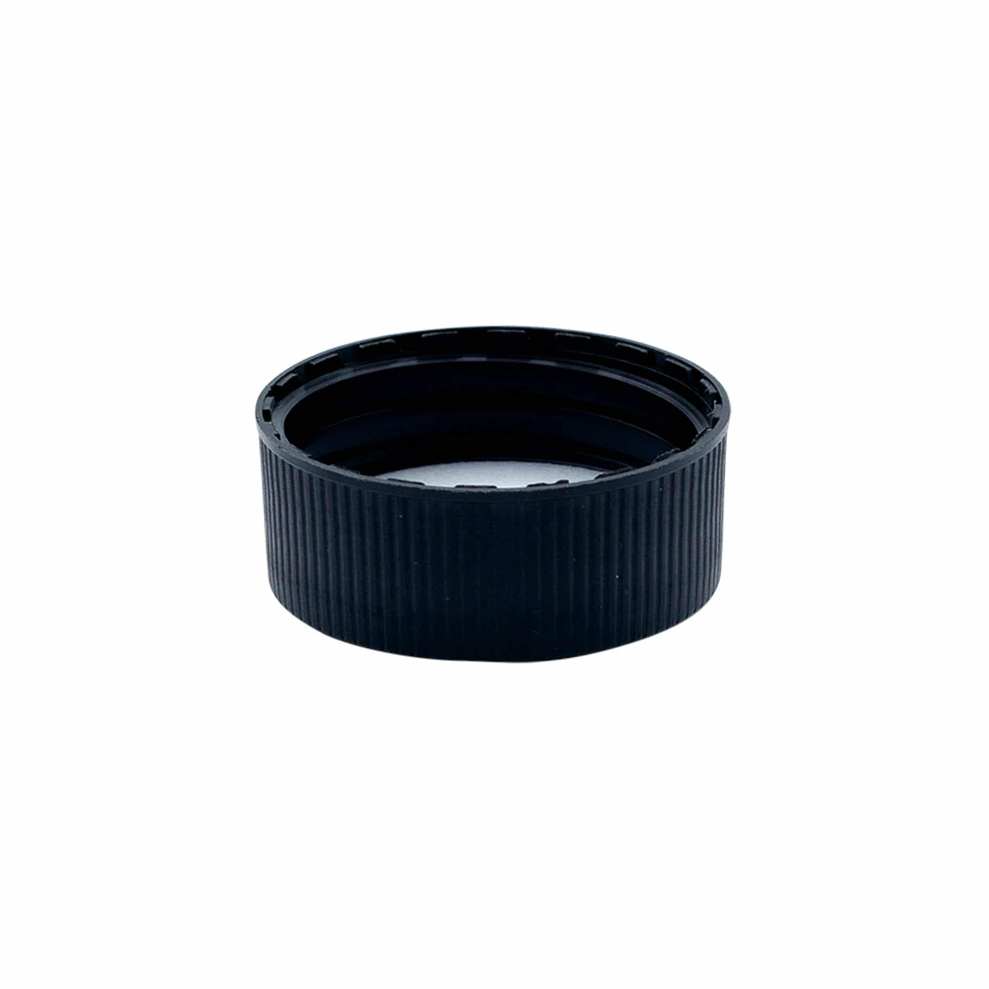 Tappo a vite con disco EPE, plastica PP, nero, per imboccatura: DIN 40