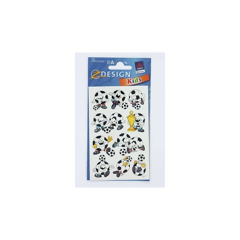 Adesivi 'Palloni da calcio con volti', carta, multicolore Adesivi 'Palloni da calcio con volti', carta, multicolore