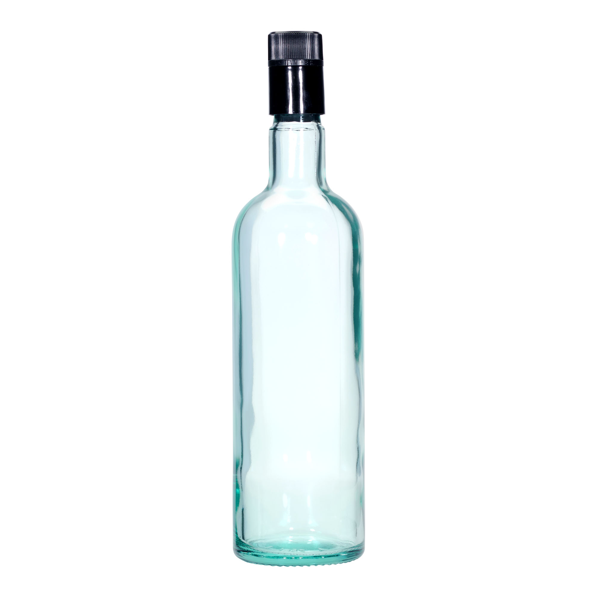 Bottiglia da 750 ml per aceto/olio 'Willy New', vetro, verde chiaro, bocca: DOP
