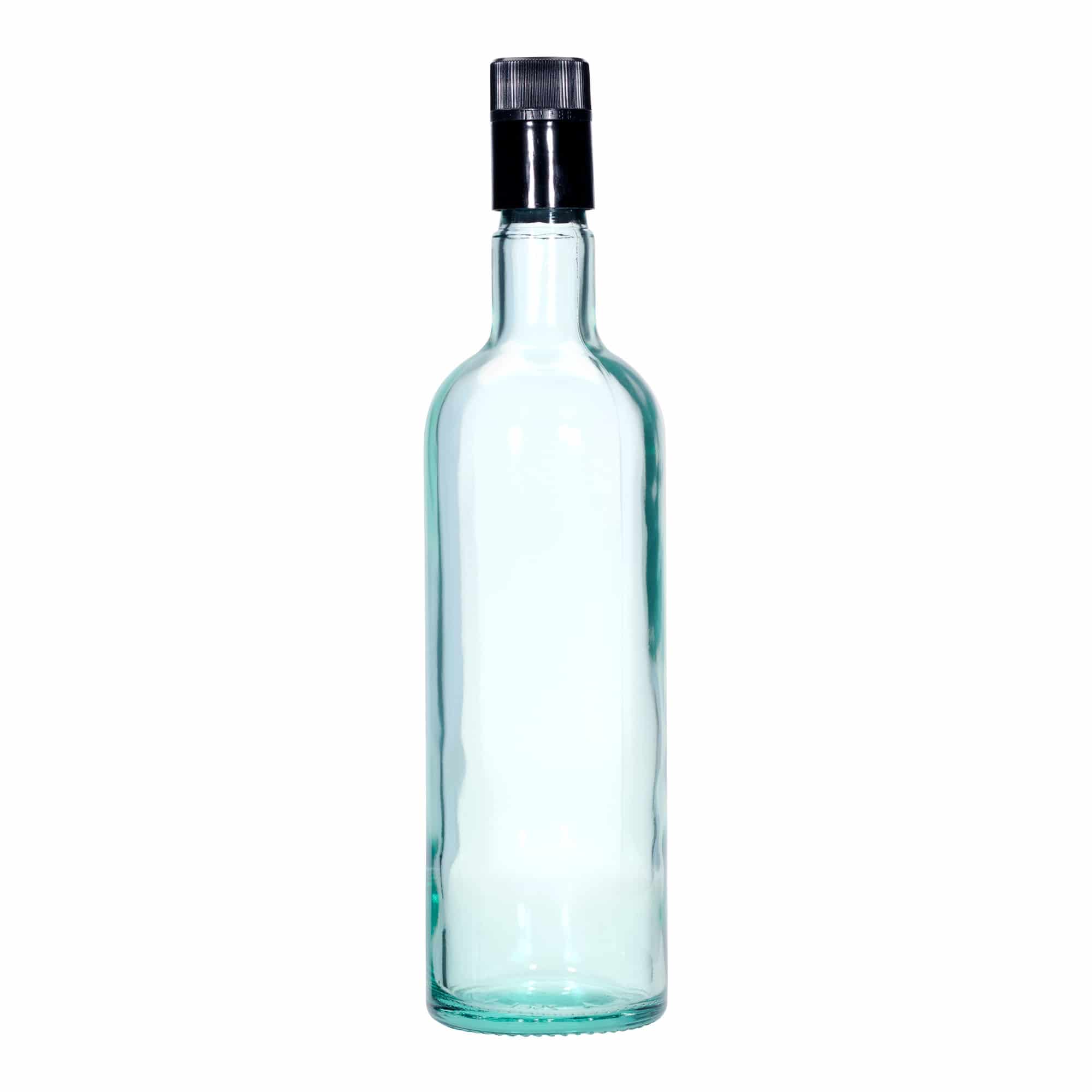 Bottiglia da 750 ml per aceto/olio 'Willy New', vetro, verde chiaro, bocca: DOP