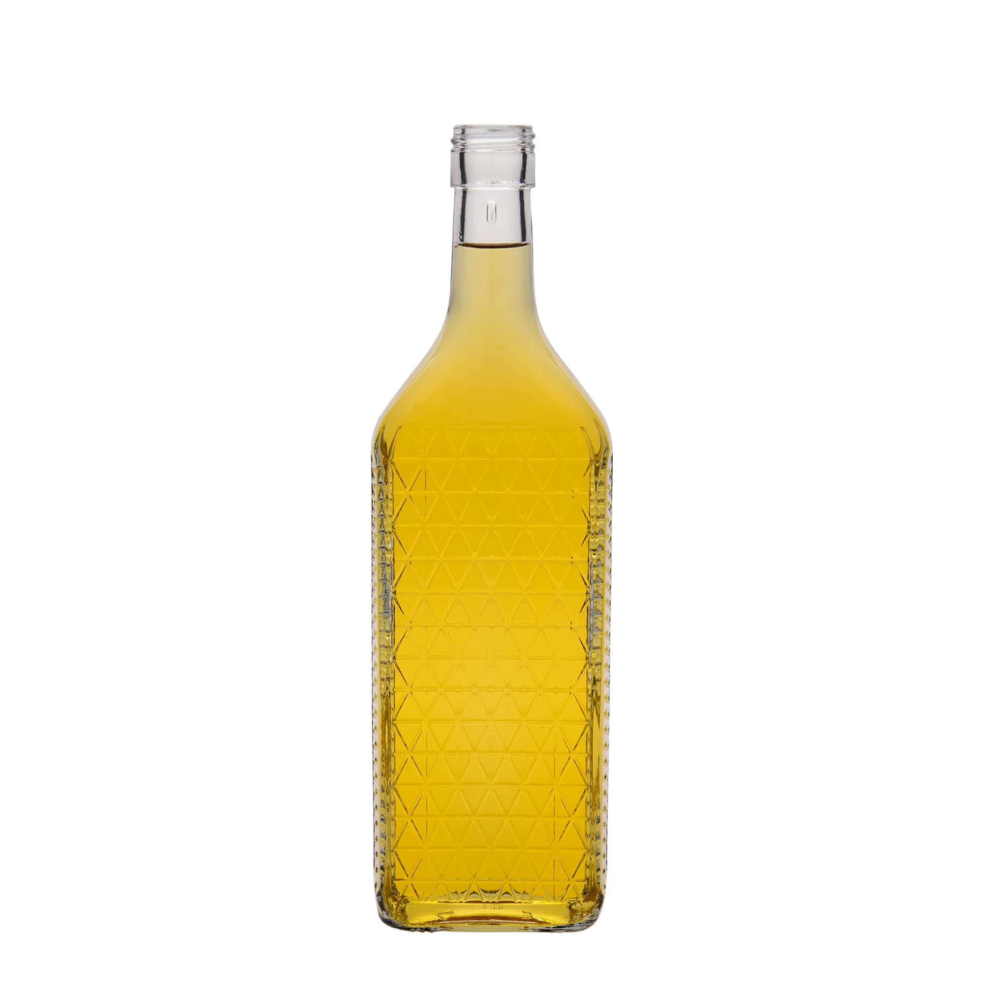 Bottiglia di vetro da 700 ml 'Caruso', rettangolare, bocca: PP 31,5