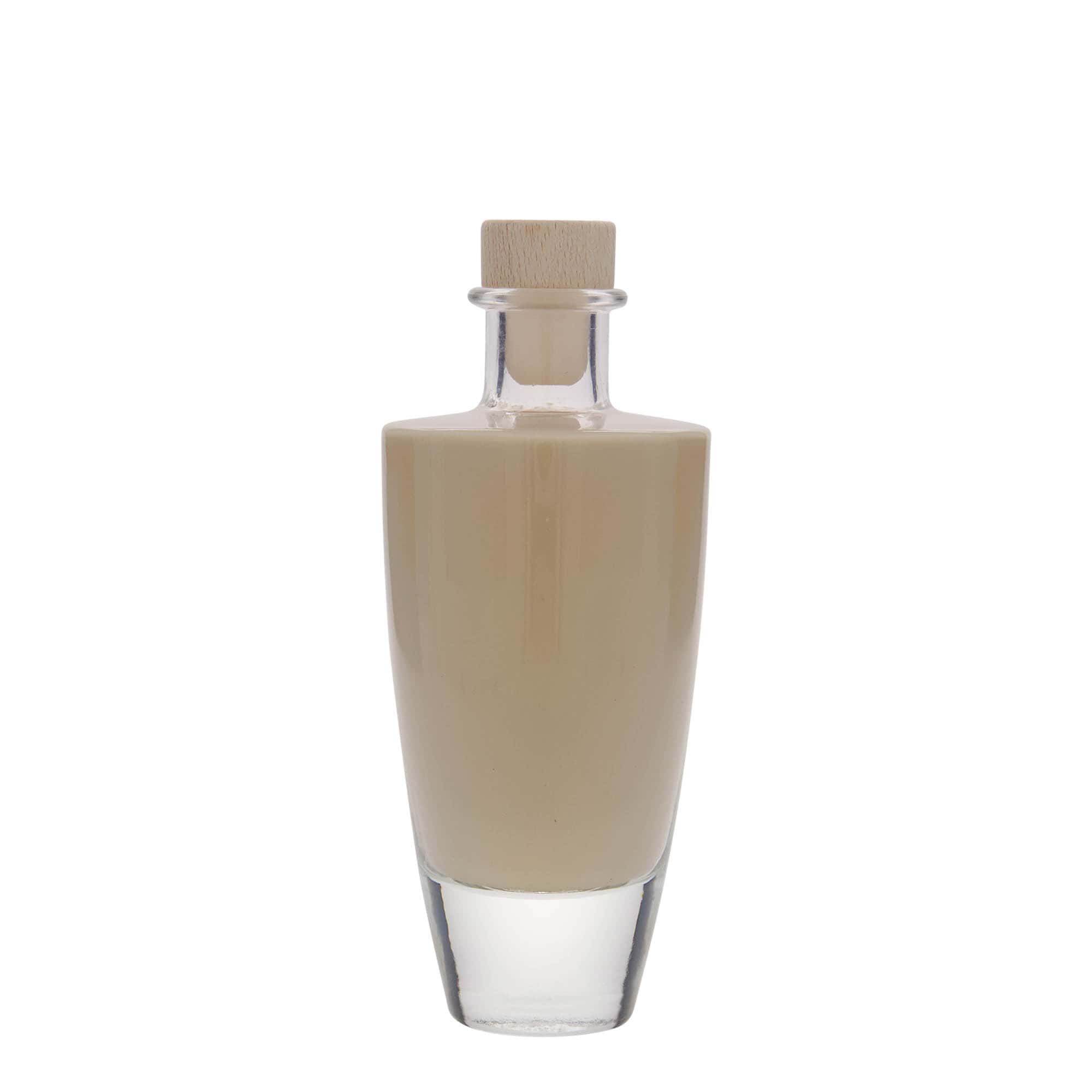Bottiglia di vetro da 200 ml 'Vanessa', ovale, bocca: sughero