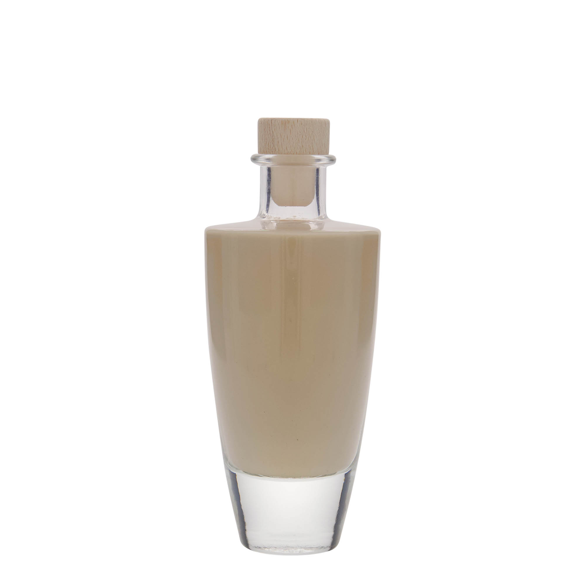 Bottiglia di vetro da 200 ml 'Vanessa', ovale, bocca: sughero Bottiglia di vetro da 200 ml 'Vanessa', ovale, bocca: sughero