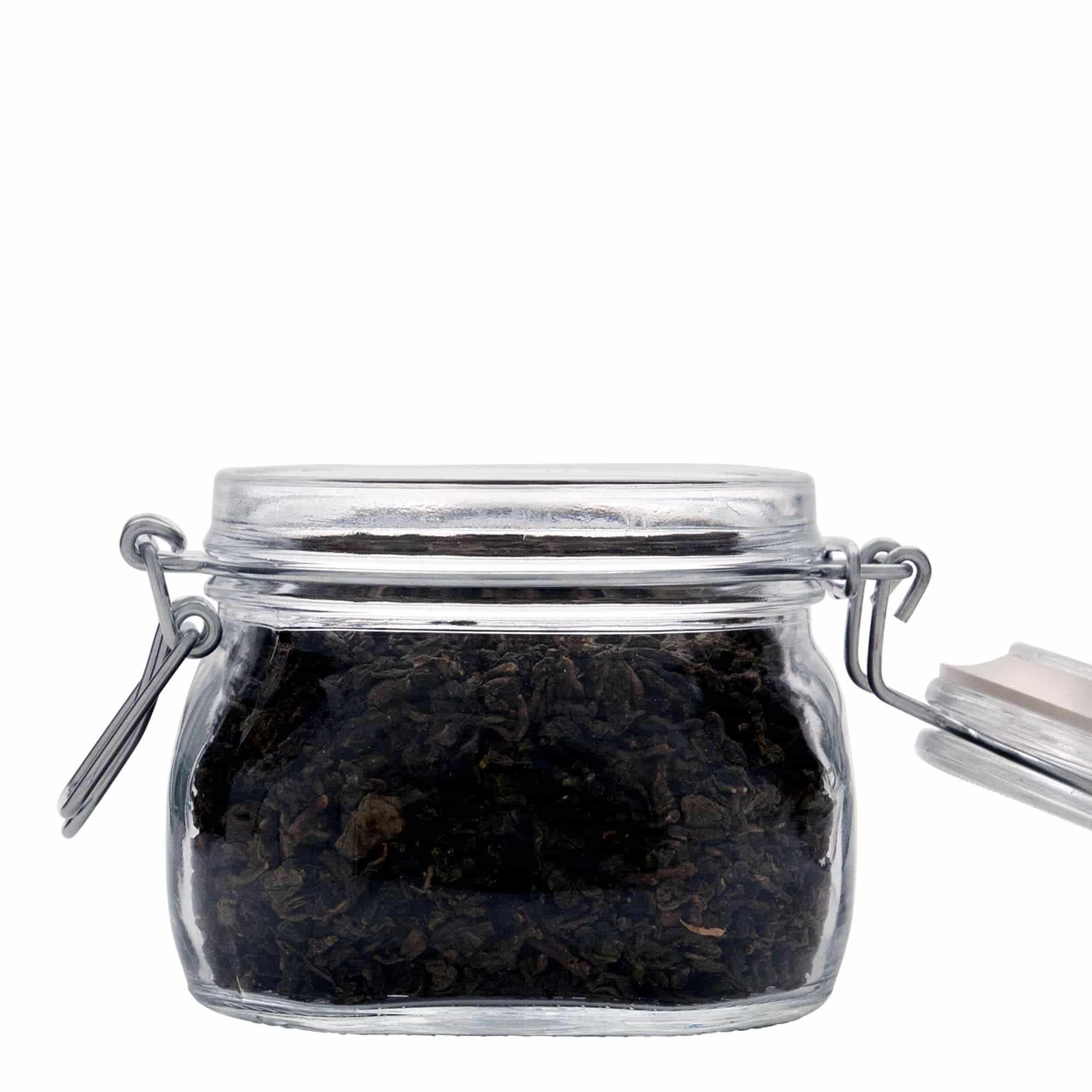Barattolo con chiusura a filo 'Fido' da 500 ml, quadrato, bocca: chiusura a filo