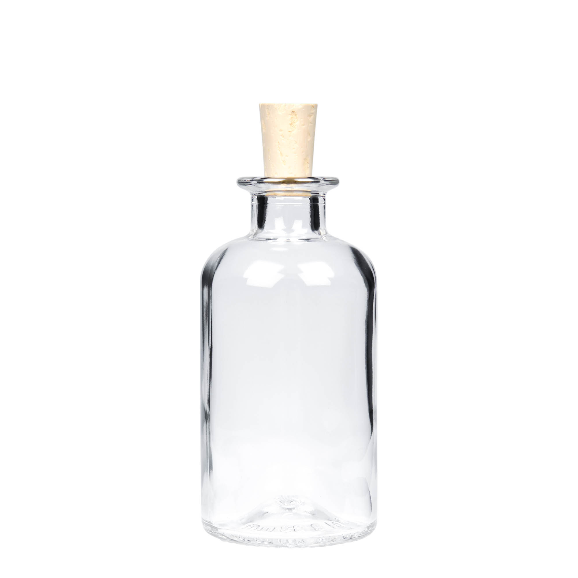 Bottiglia di vetro da 250 ml da farmacista, bocca: sughero Bottiglia di vetro da 250 ml da farmacista, bocca: sughero