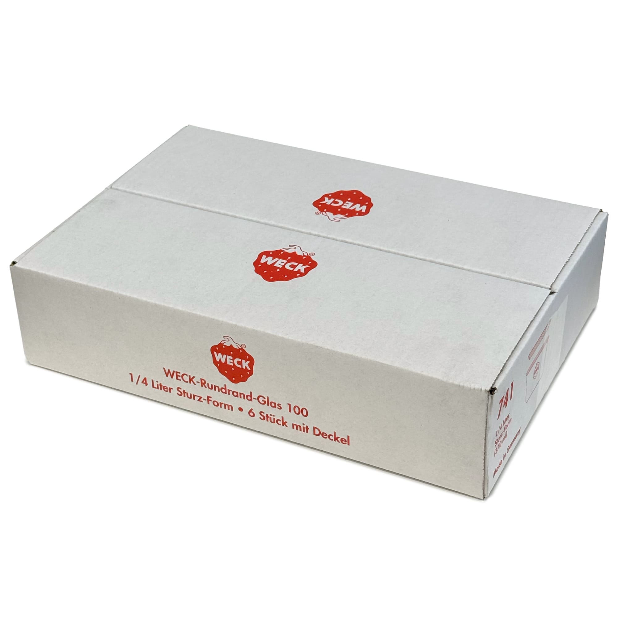 6x 370 ml vaso WECK a bocca larga con coperchio in vetro RR 100