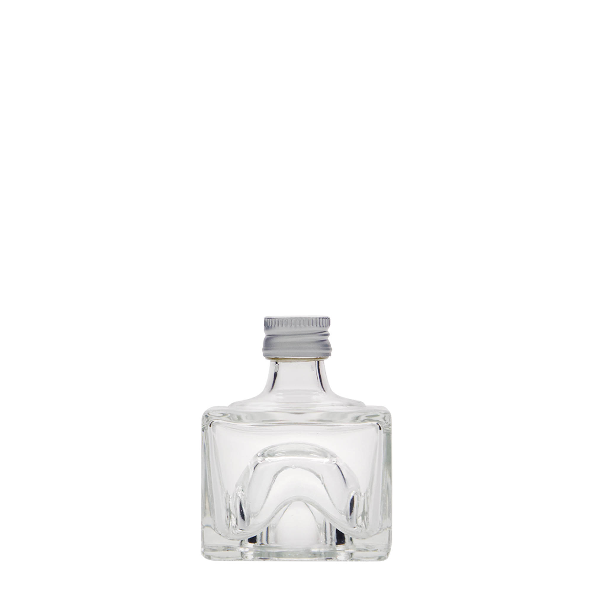 Bottiglia di vetro da 40 ml 'Cocolores', quadrata, bocca: PP 18 Bottiglia di vetro da 40 ml 'Cocolores', quadrata, bocca: PP 18