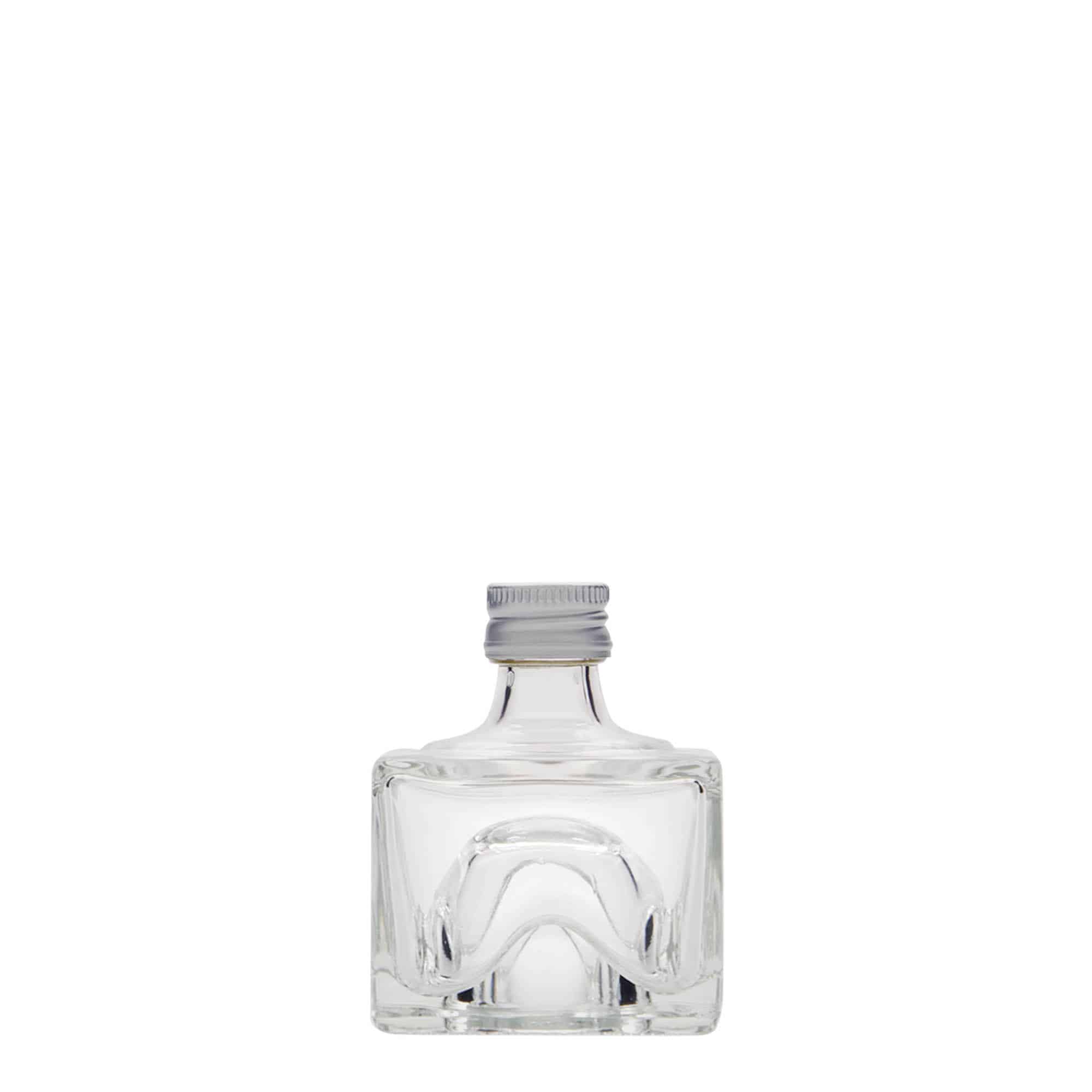 Bottiglia di vetro da 40 ml 'Cocolores', quadrata, bocca: PP 18