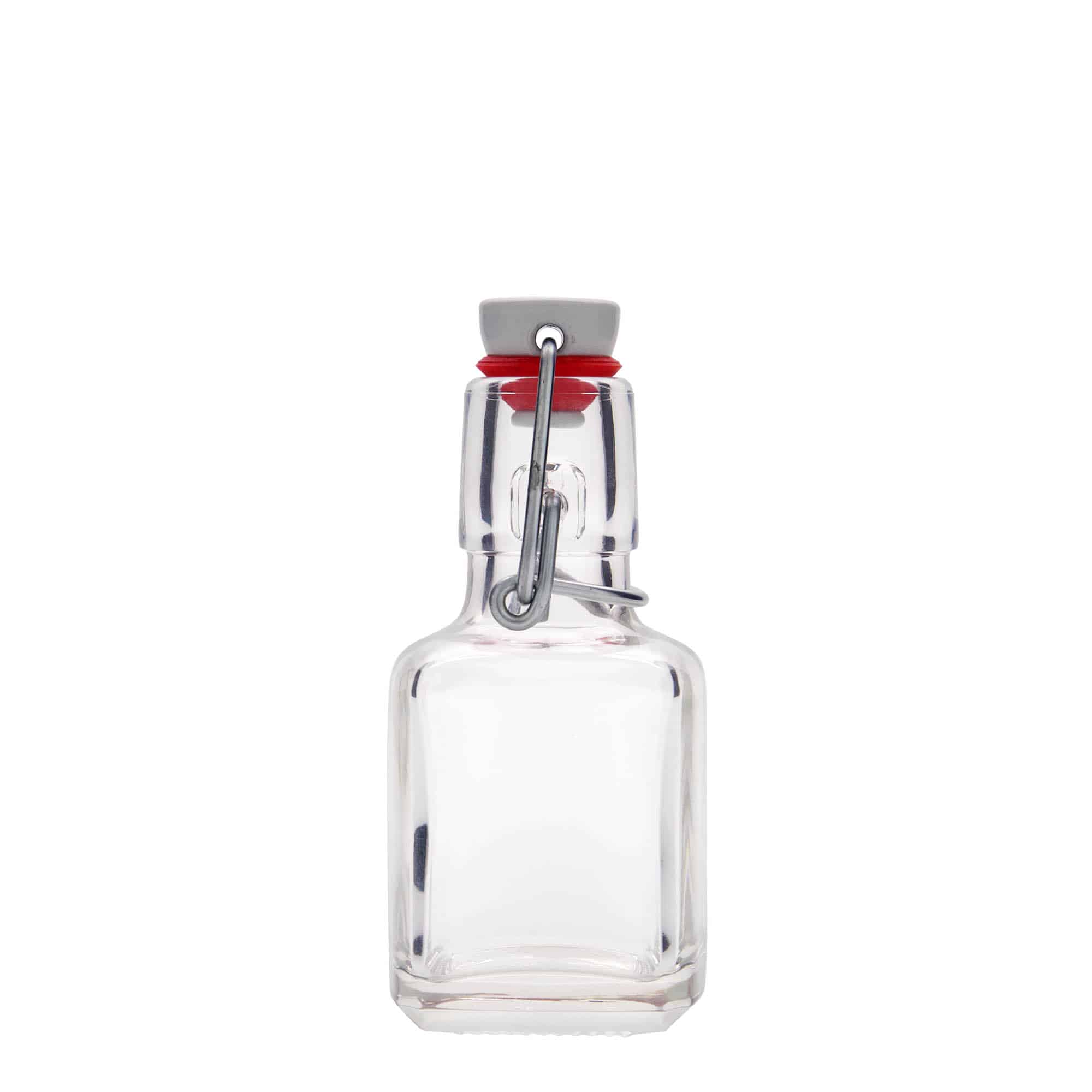 100 ml Bottiglia di vetro 'Kubica', quadrata, imboccatura: tappo meccanico