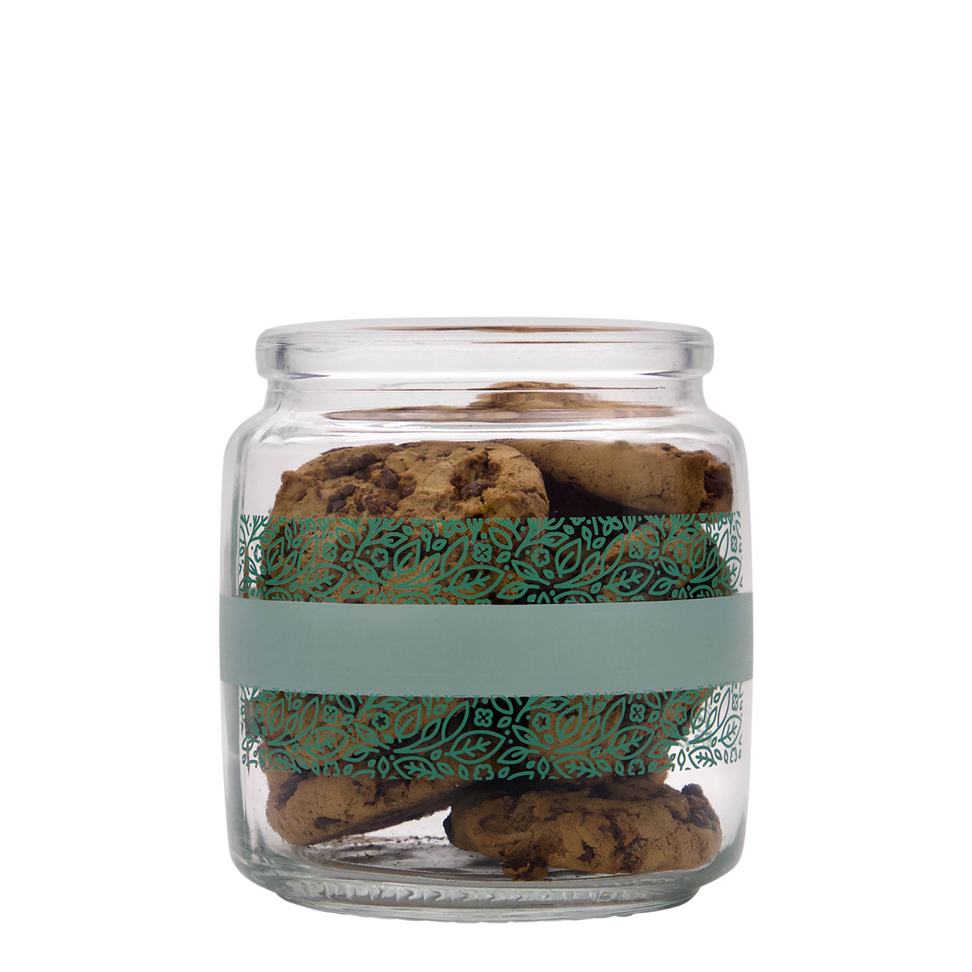 750 ml Barattolo tappo in sughero 'Giara', motivo: Naturalmente verde, imboccatura: fascetta