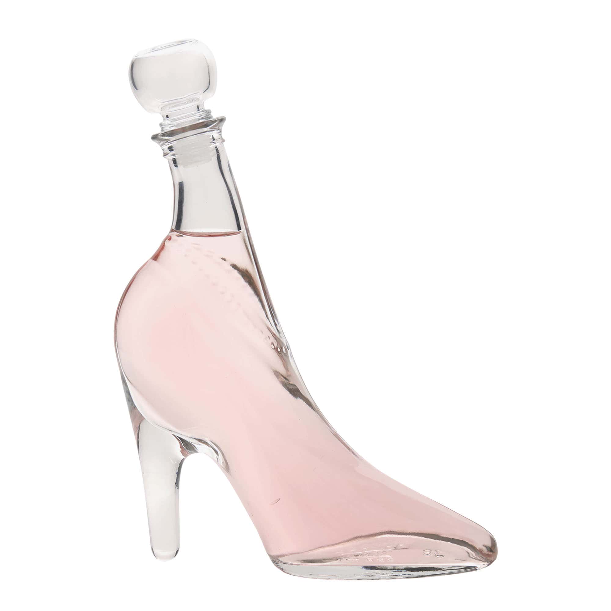 Bottiglia di vetro da 350 ml 'Scarpa Elegante', bocca: sughero