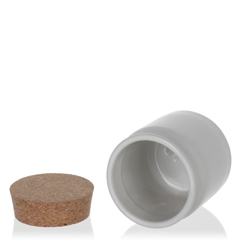 160 ml Vasetto in ceramica/grès, bianco, imboccatura: fascetta