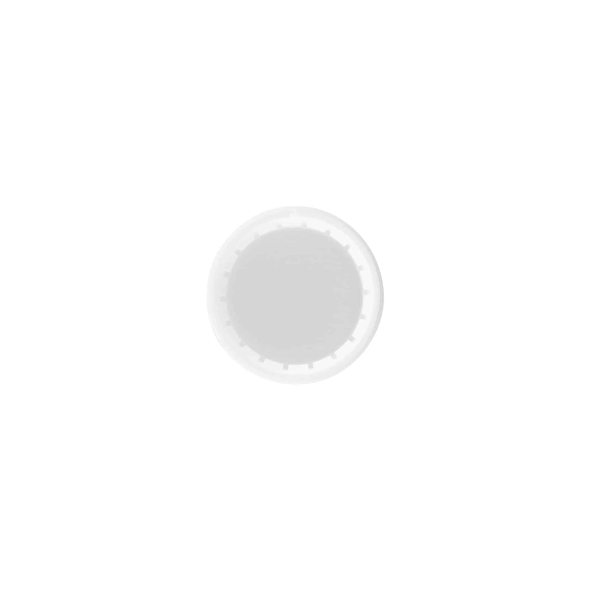 Tappo a vite, plastica PP, bianco, per bocca: PP 28