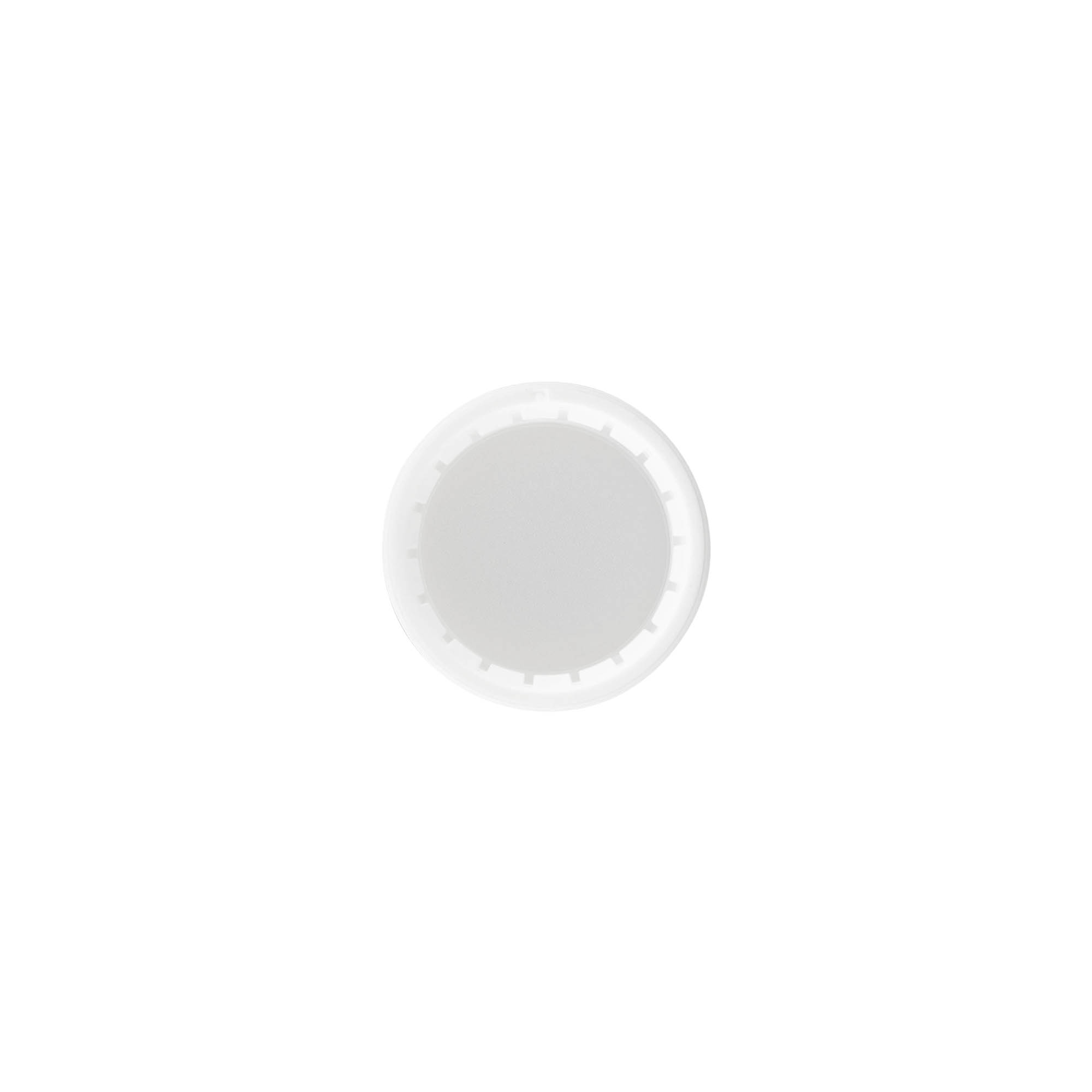 Tappo a vite, plastica PP, bianco, per bocca: PP 28 Tappo a vite, plastica PP, bianco, per bocca: PP 28