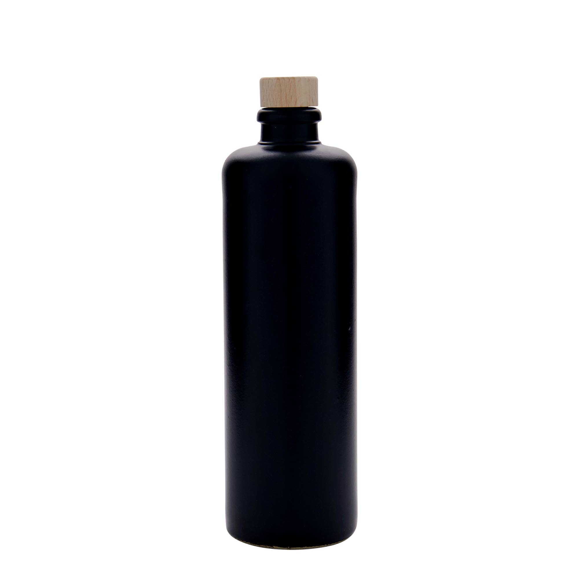 Boccale da 500 ml, gres, nero, bocca: sughero