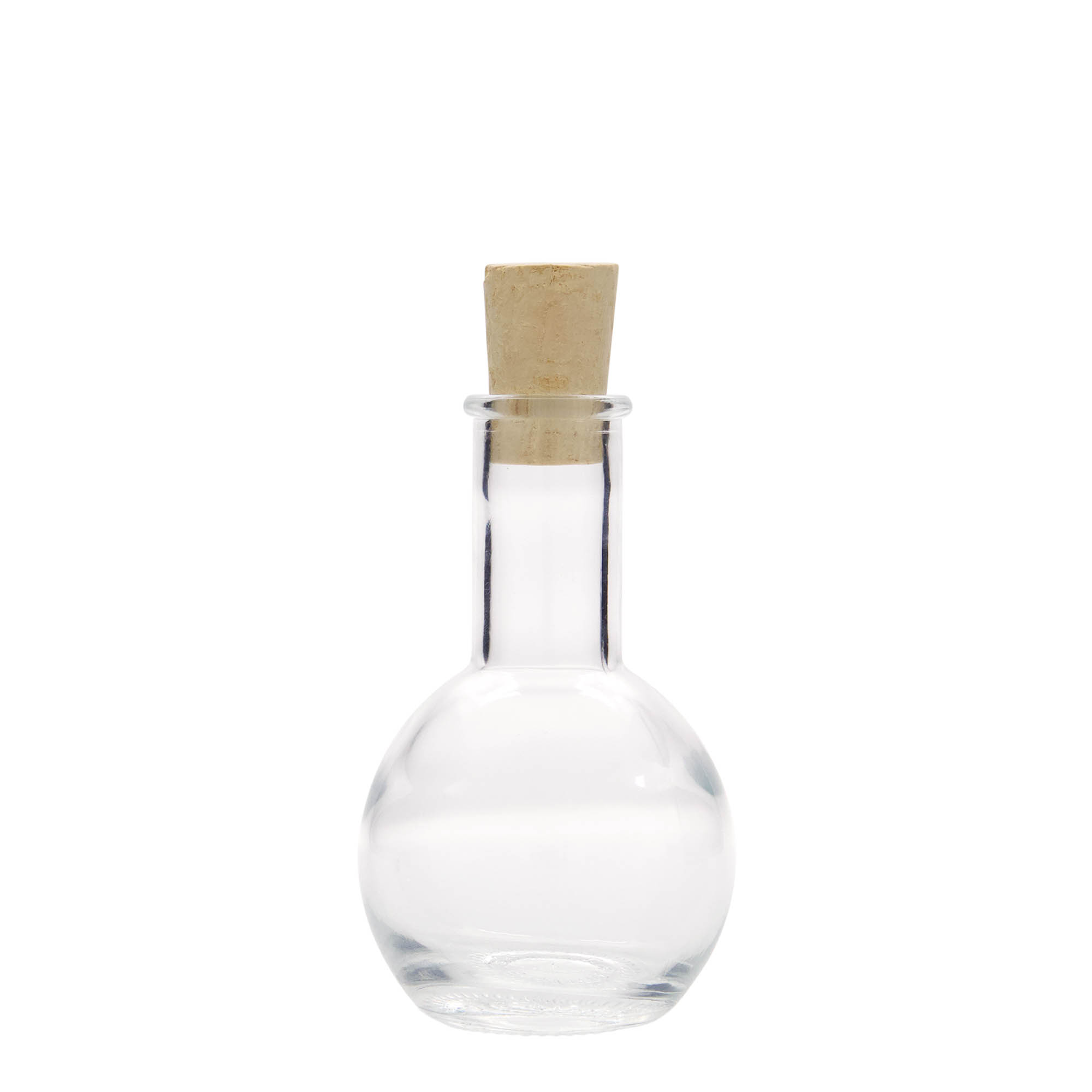 Bottiglia di vetro da 100 ml 'Tulipano', bocca: sughero
