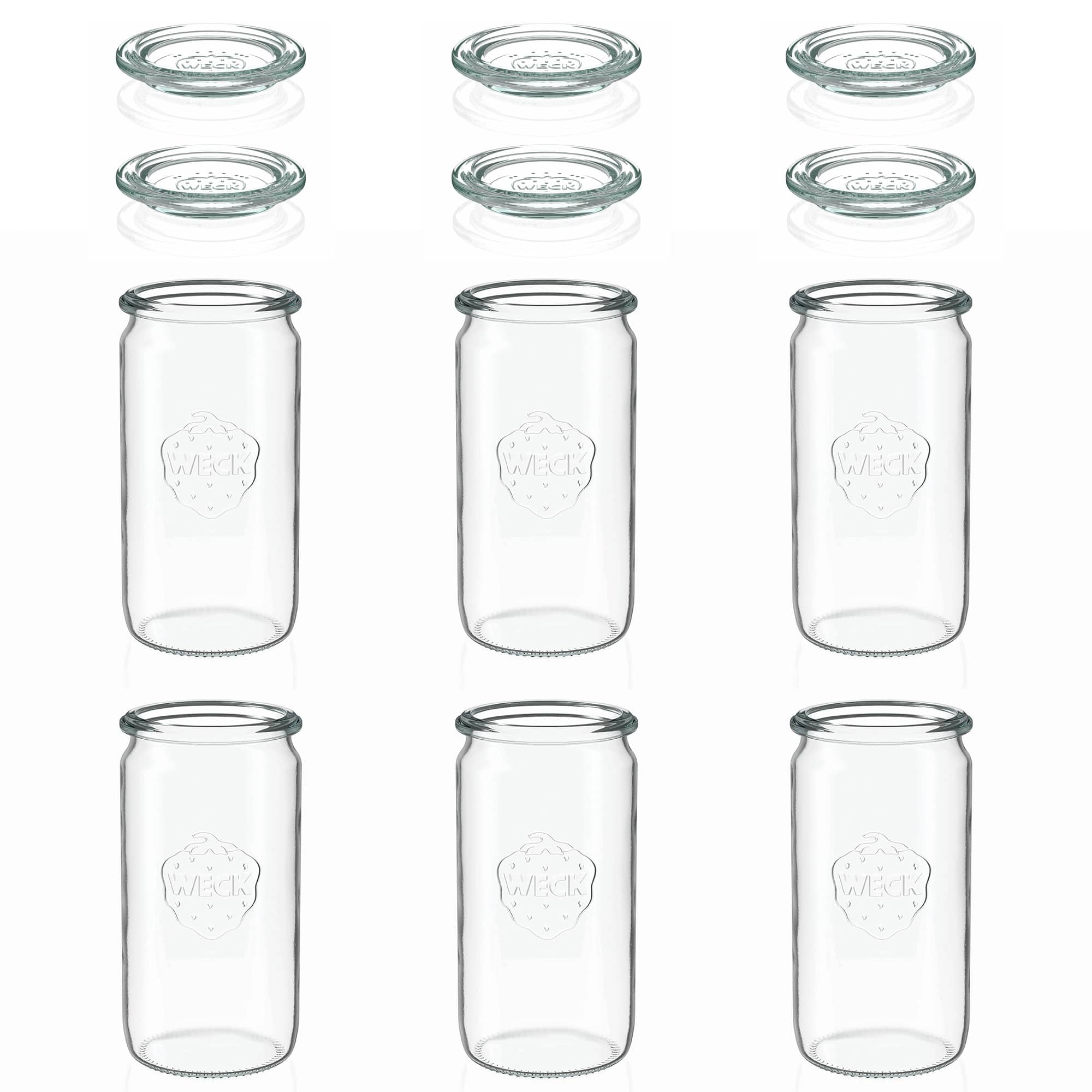 6x 340 ml WECK barattolo cilindrico con coperchio in vetro RR 60