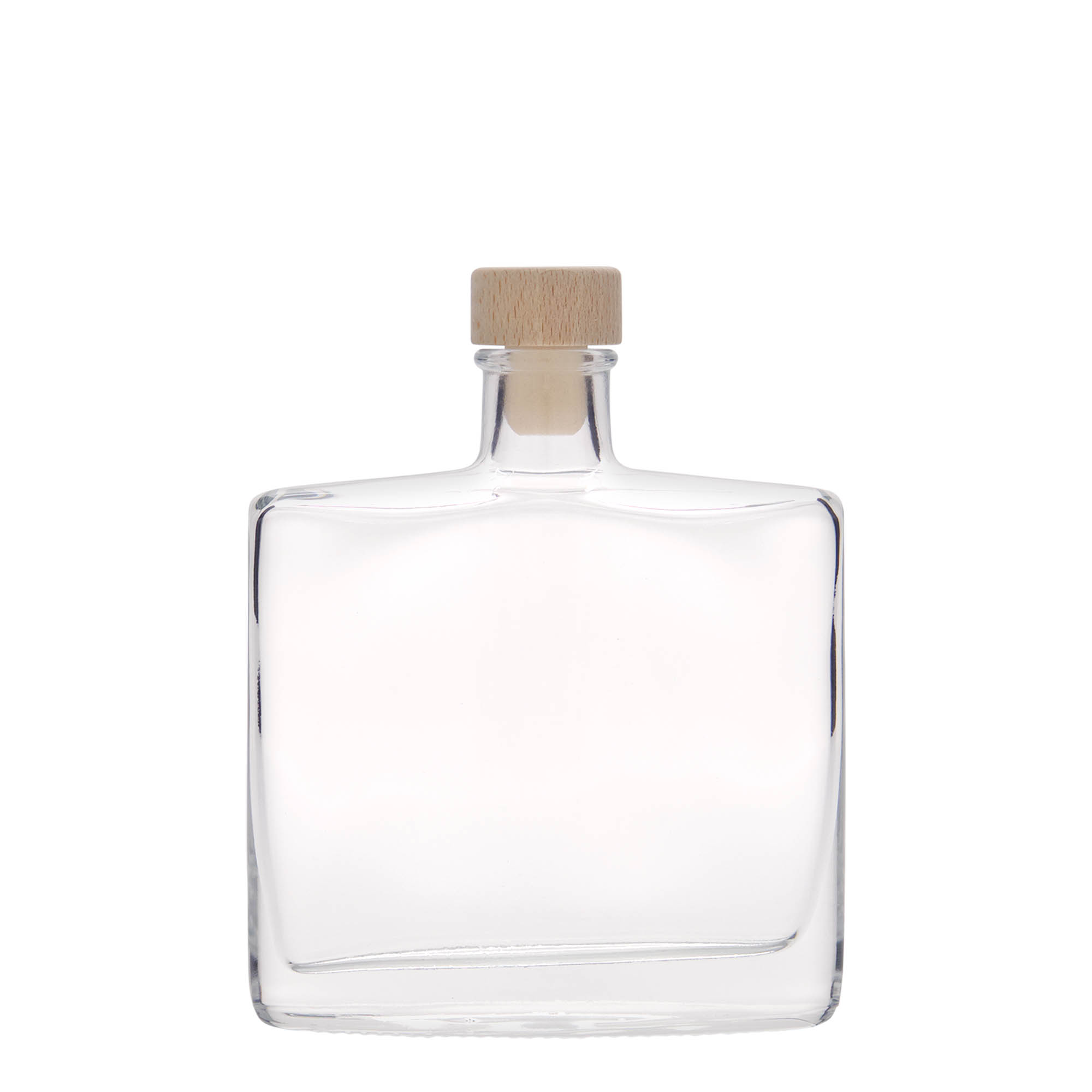 Bottiglia di vetro da 200 ml 'Zorbas', ovale, bocca: tappo di sughero Bottiglia di vetro da 200 ml 'Zorbas', ovale, bocca: tappo di sughero