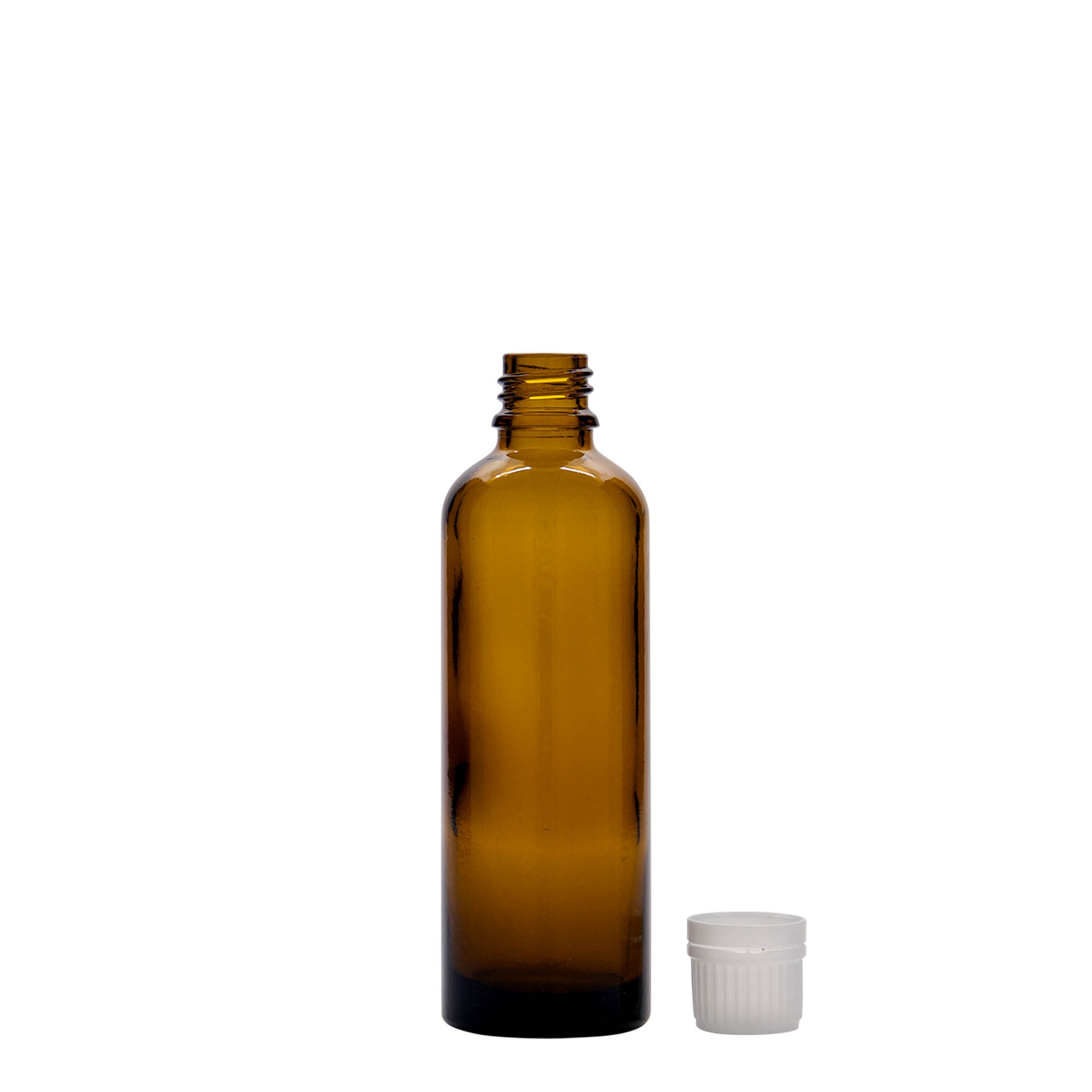 75 ml flacone medicinale, vetro, marrone, bocca: DIN 18