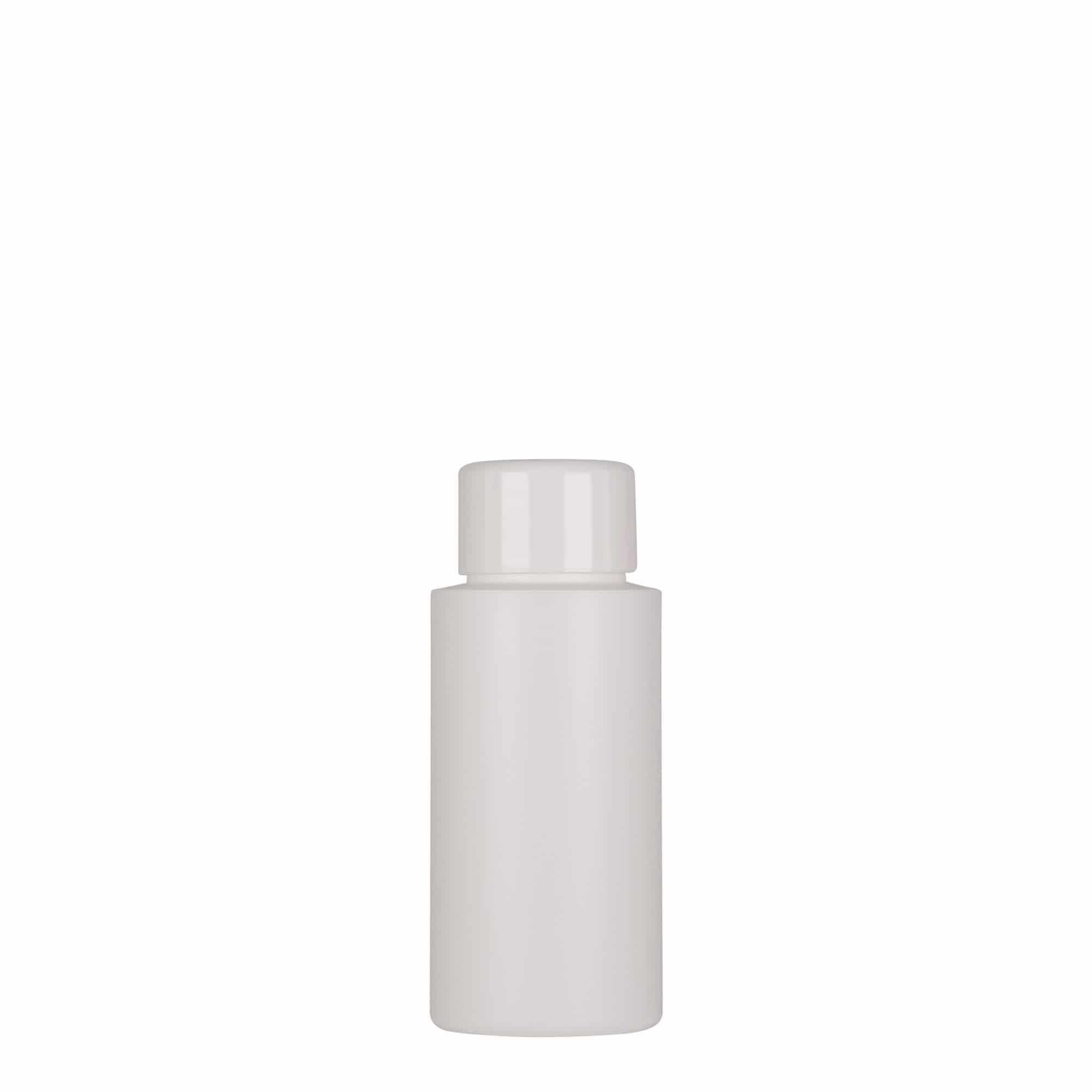 50 ml bottiglia di plastica 'Pipe', HDPE verde, bianca, bocca: 24/410