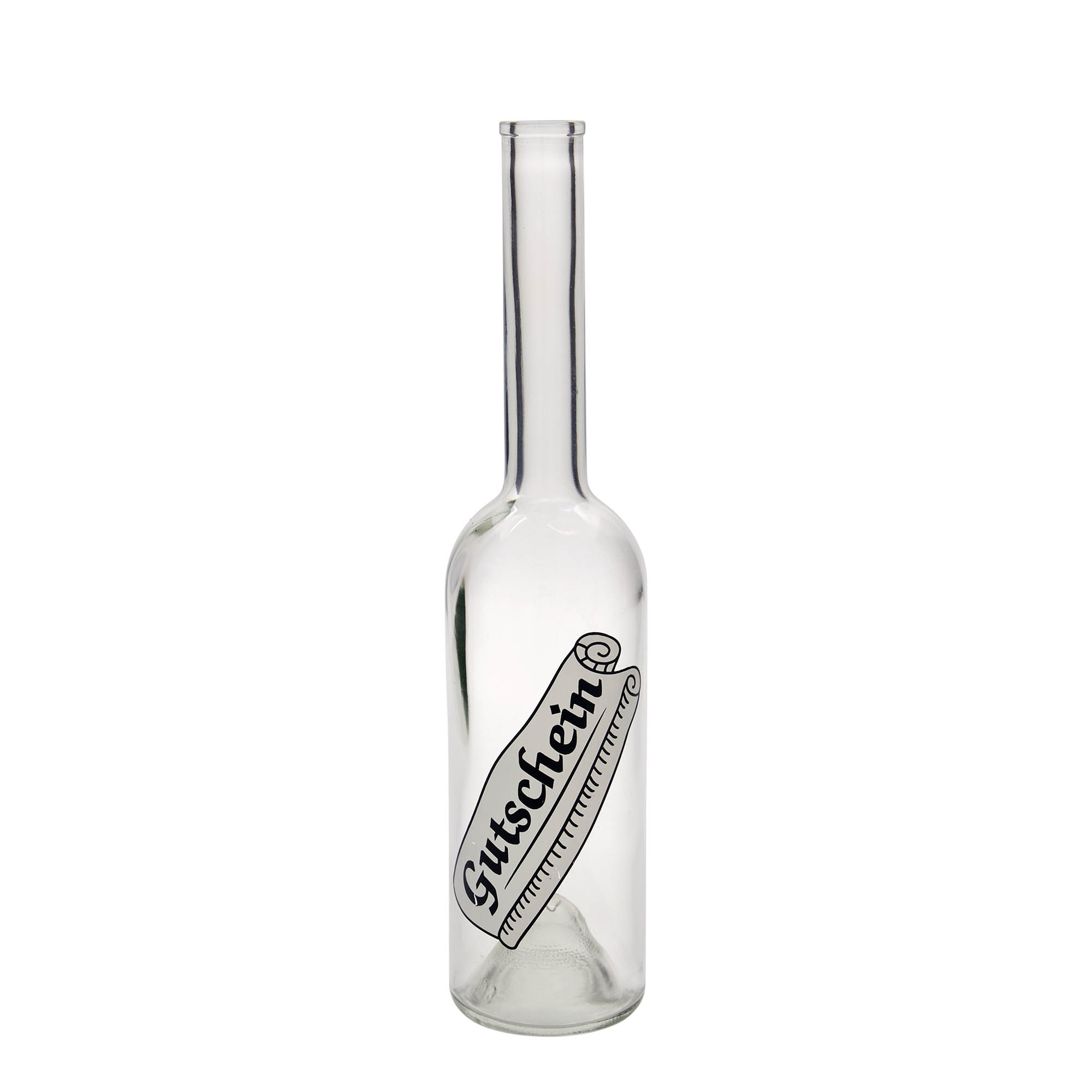 Bottiglia di vetro da 500 ml 'Opera', motivo: buono, bocca: sughero Bottiglia di vetro da 500 ml 'Opera', motivo: buono, bocca: sughero