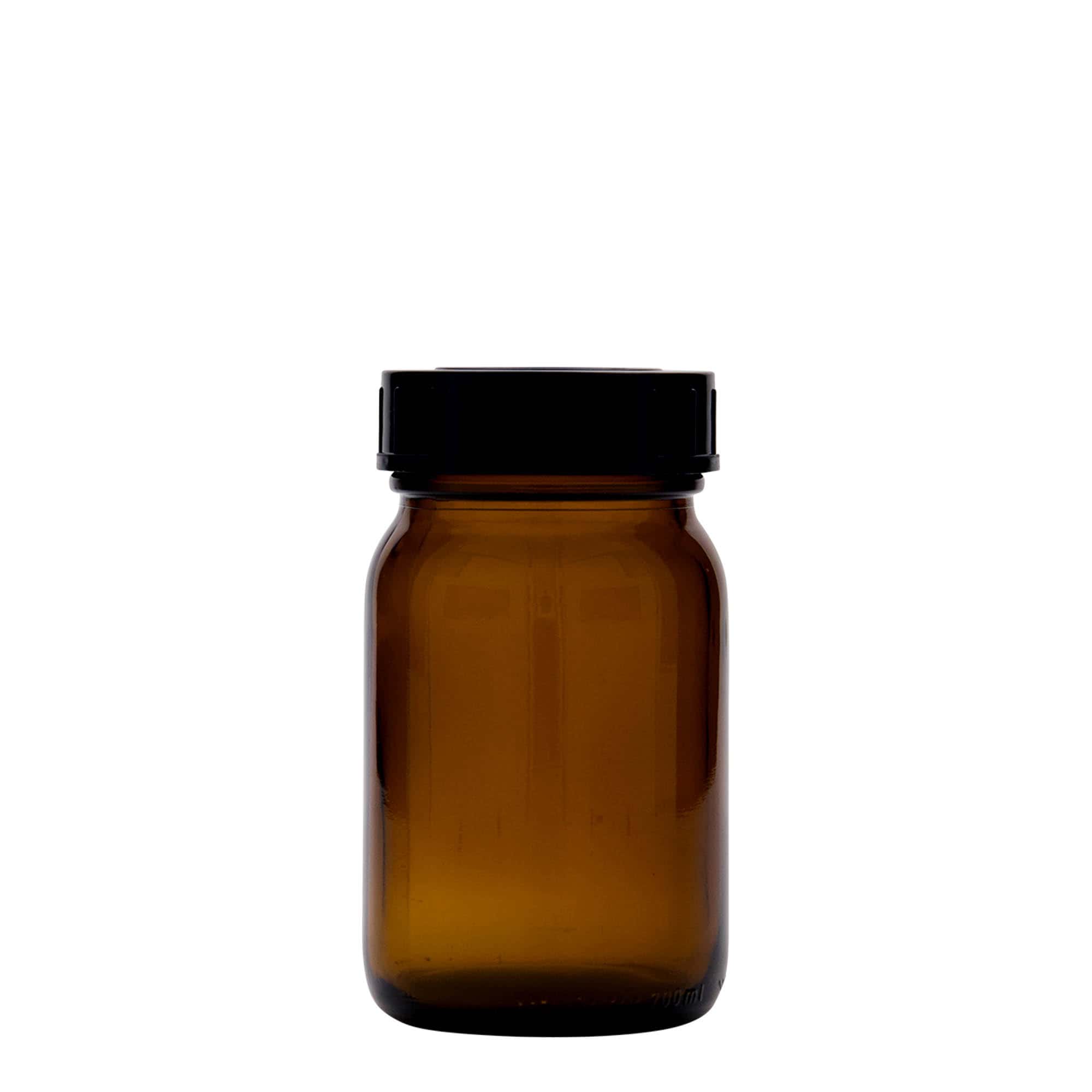 200 ml barattolo a bocca larga, marrone, bocca: DIN 55