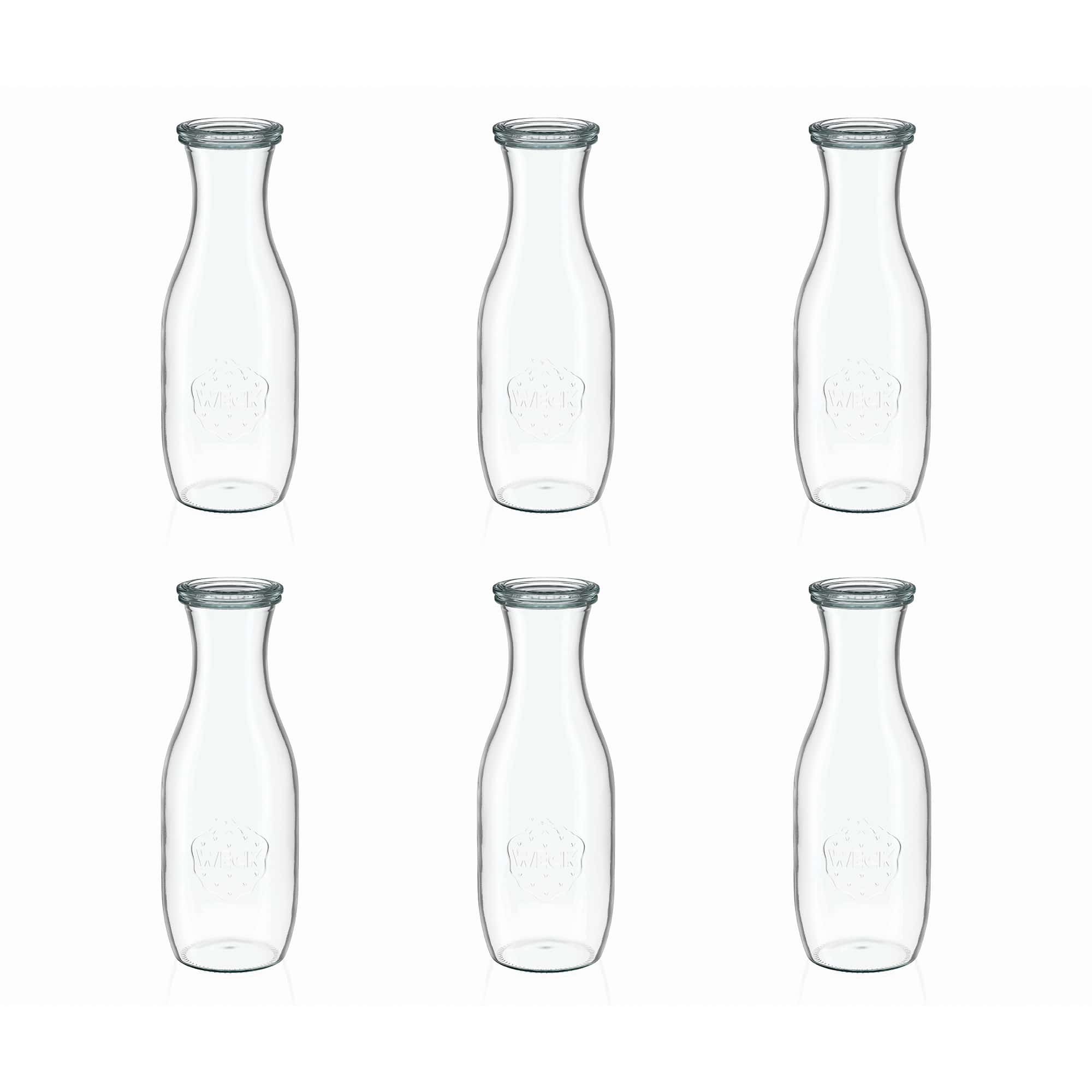 6x 1000 ml bottiglia per succo WECK con coperchio in vetro RR 60