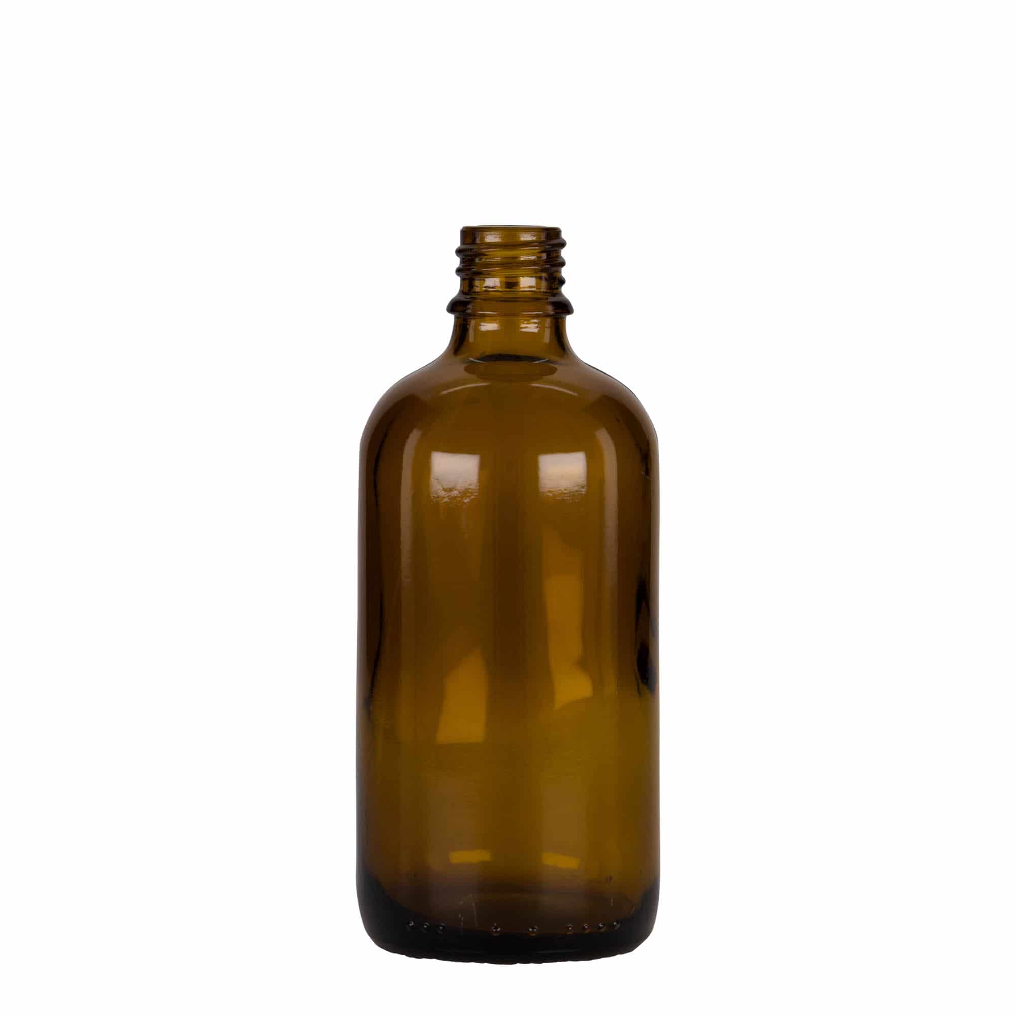 100 ml Flacone con contagocce , vetro, marrone-nero, imboccatura: DIN 18