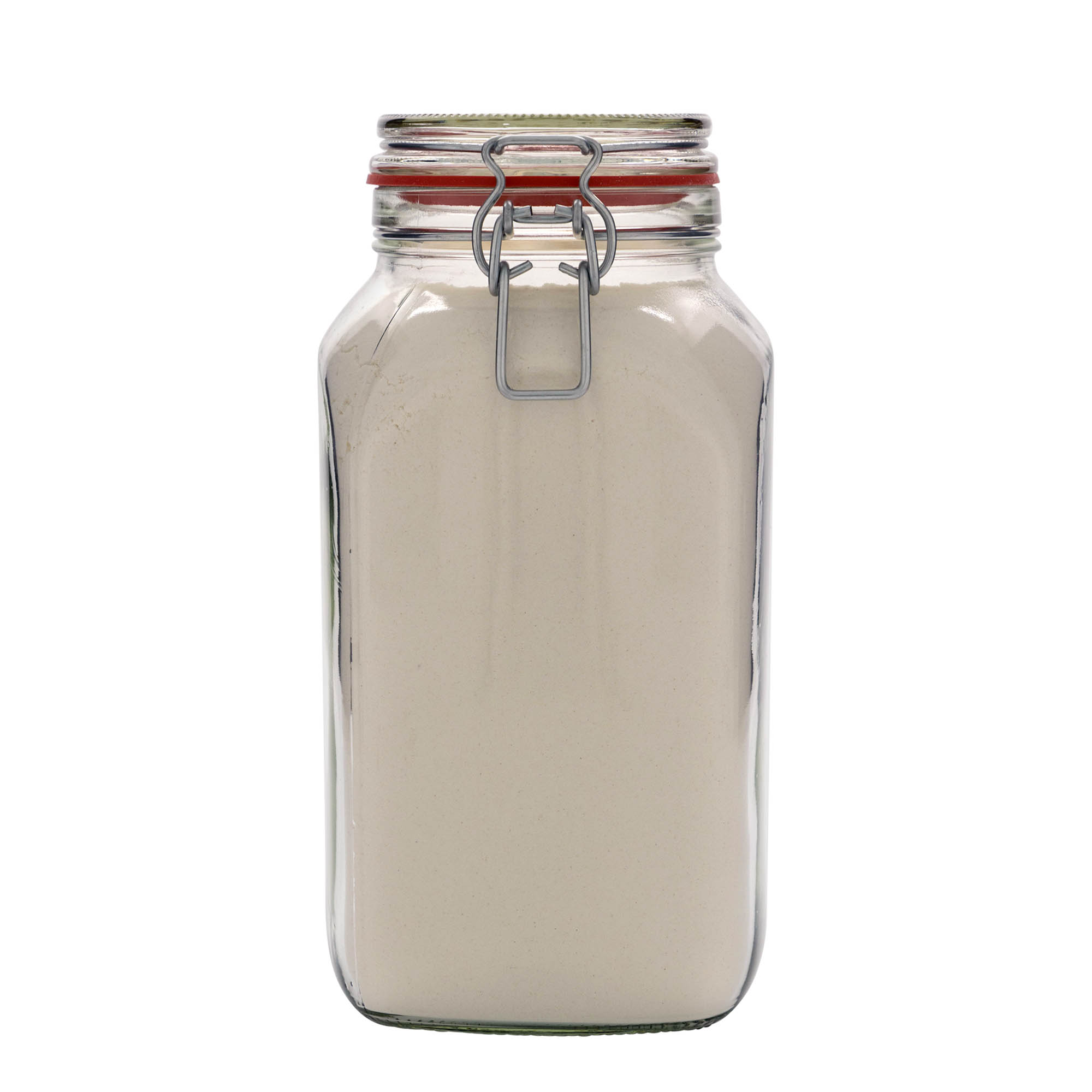2.590 ml barattolo con chiusura a leva #, quadrato, bocca: chiusura a leva