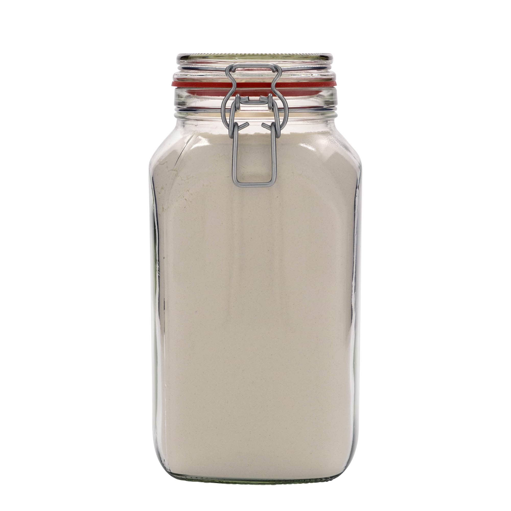 2.590 ml barattolo con chiusura a leva #, quadrato, bocca: chiusura a leva