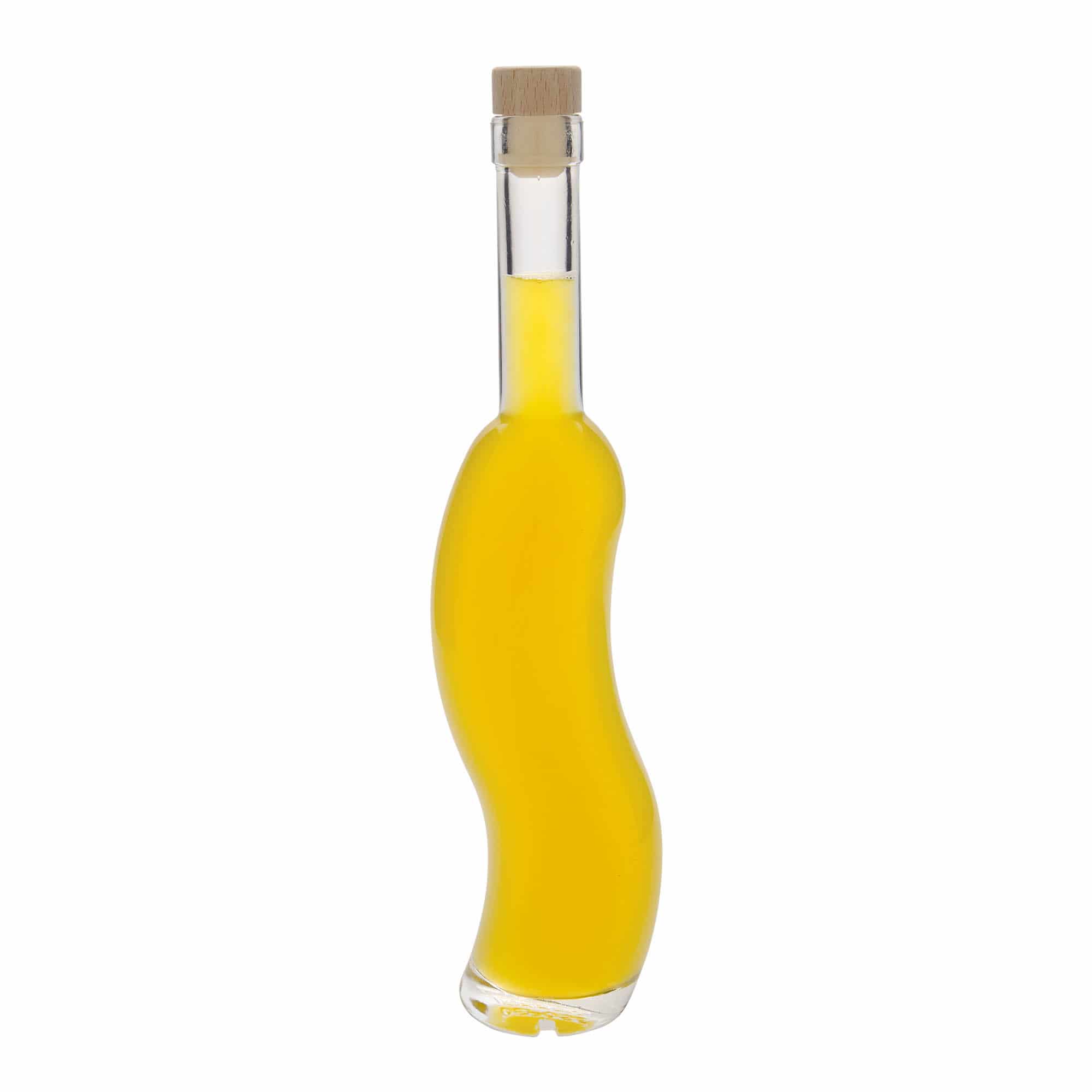 350 ml Bottiglia di vetro 'La-Ola', semicircolare, imboccatura: fascetta