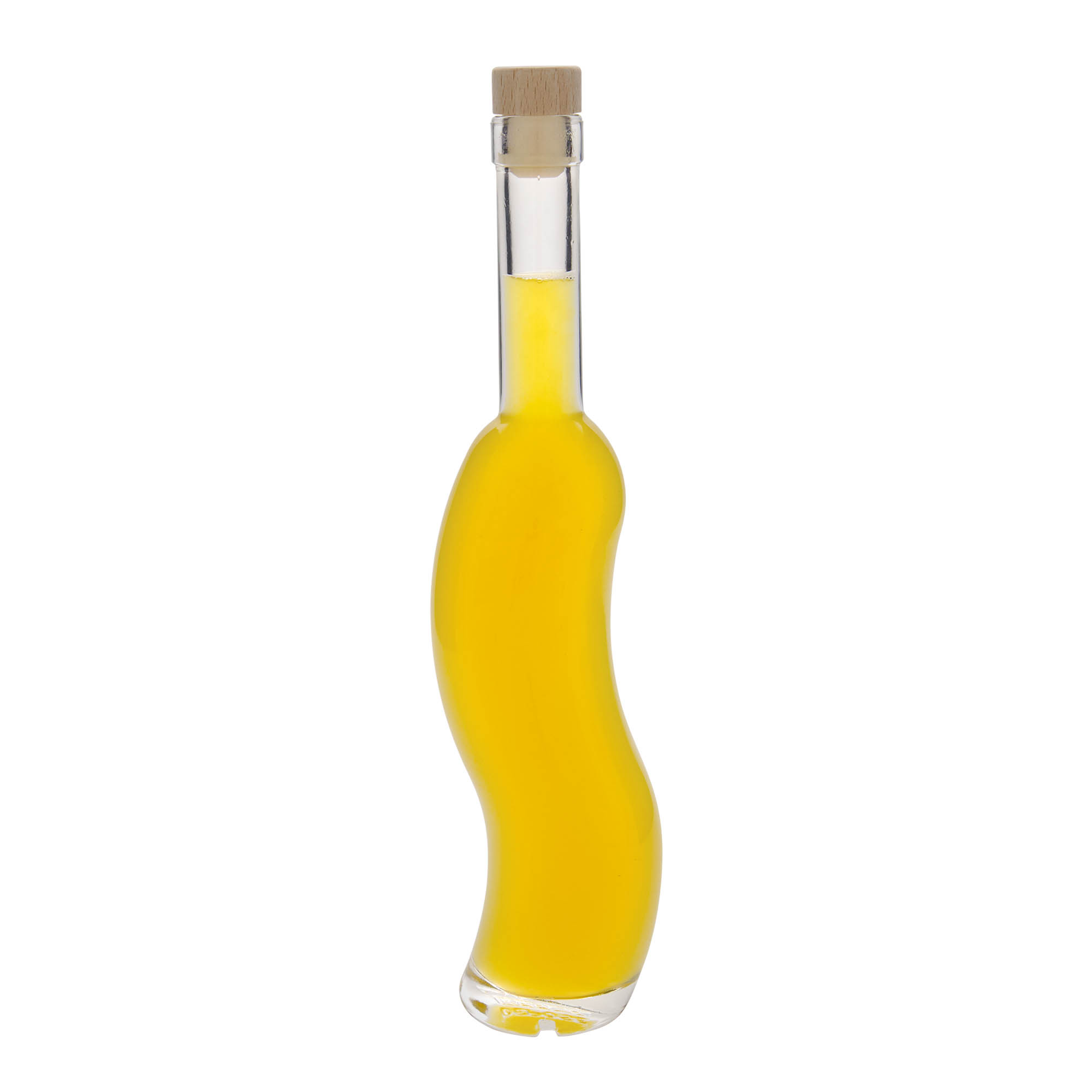 Bottiglia di vetro da 350 ml 'La-Ola', semirotonda, bocca: sughero