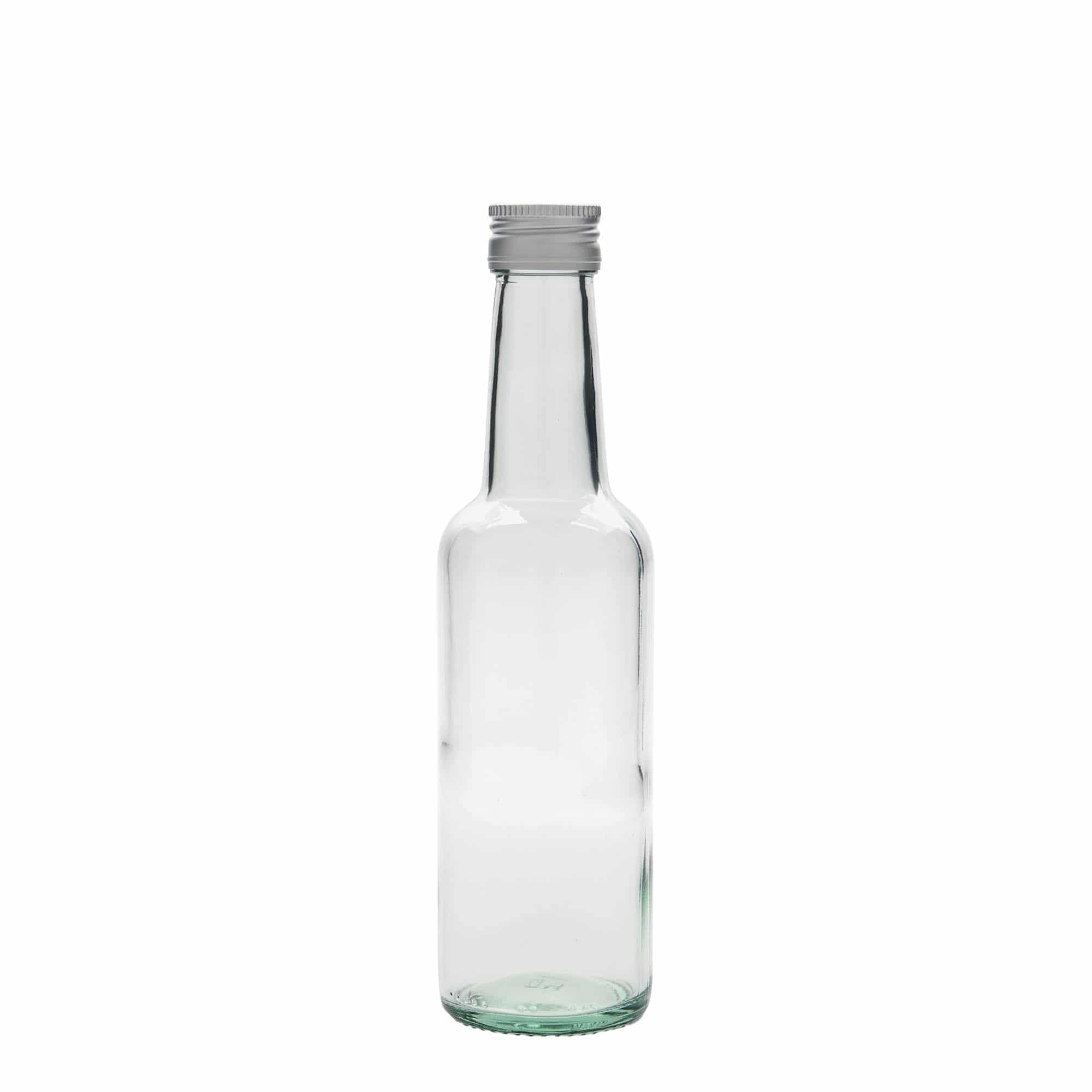 Bottiglia di vetro da 250 ml con collo dritto, bocca: PP 28